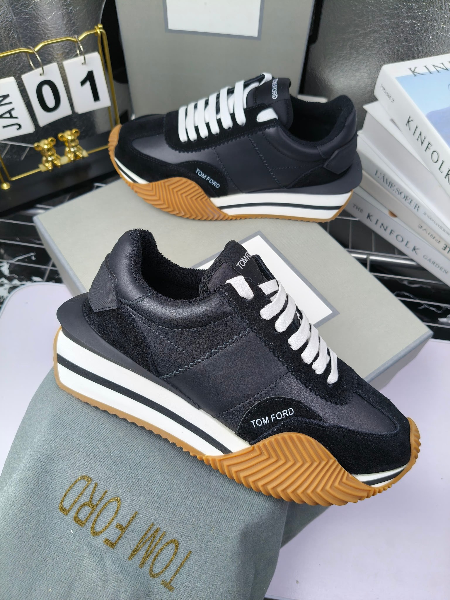 Tom Ford Retro Lift Sneakers Black