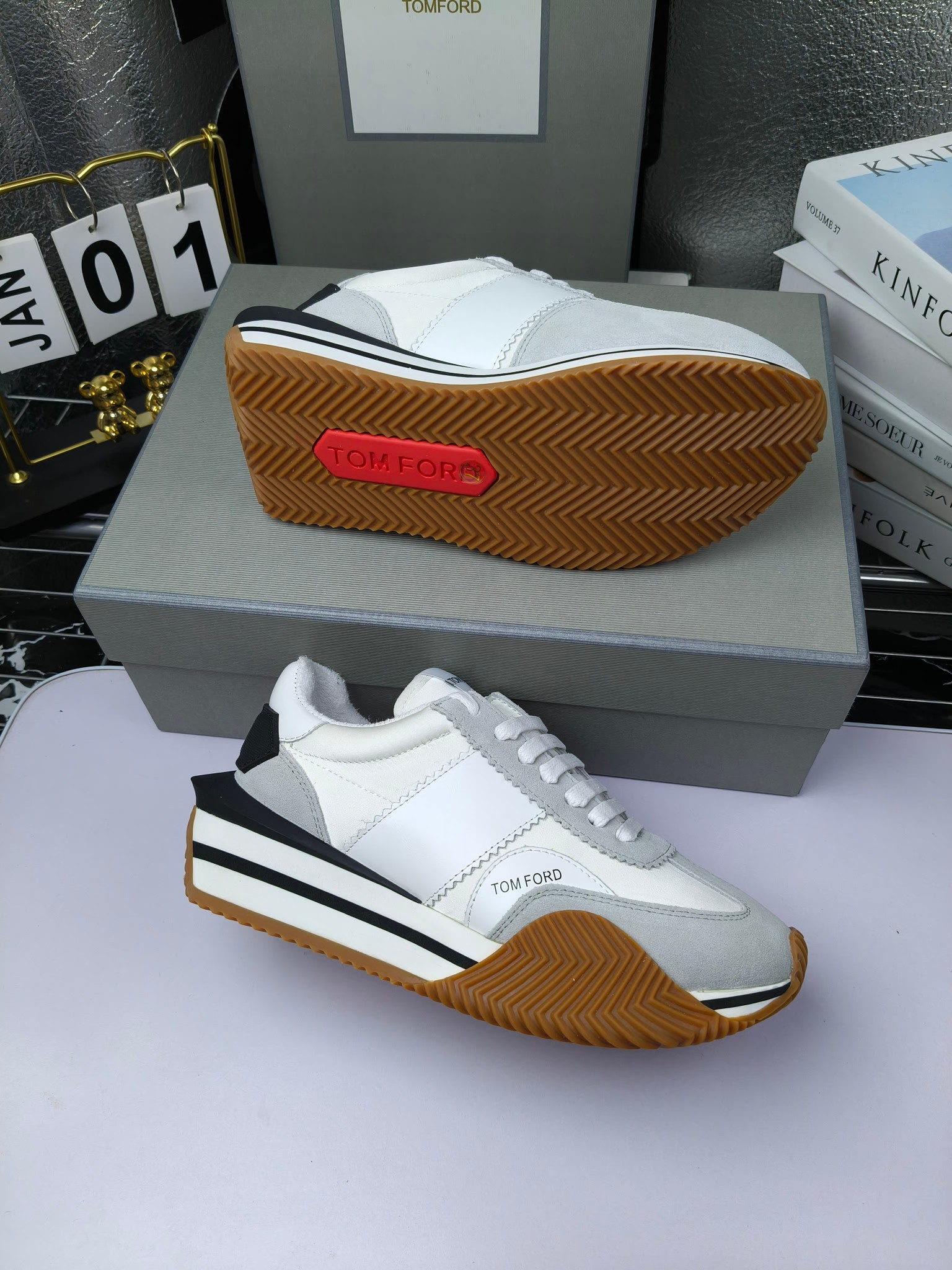 Tom Ford Retro Couple Sneakers White/Gray