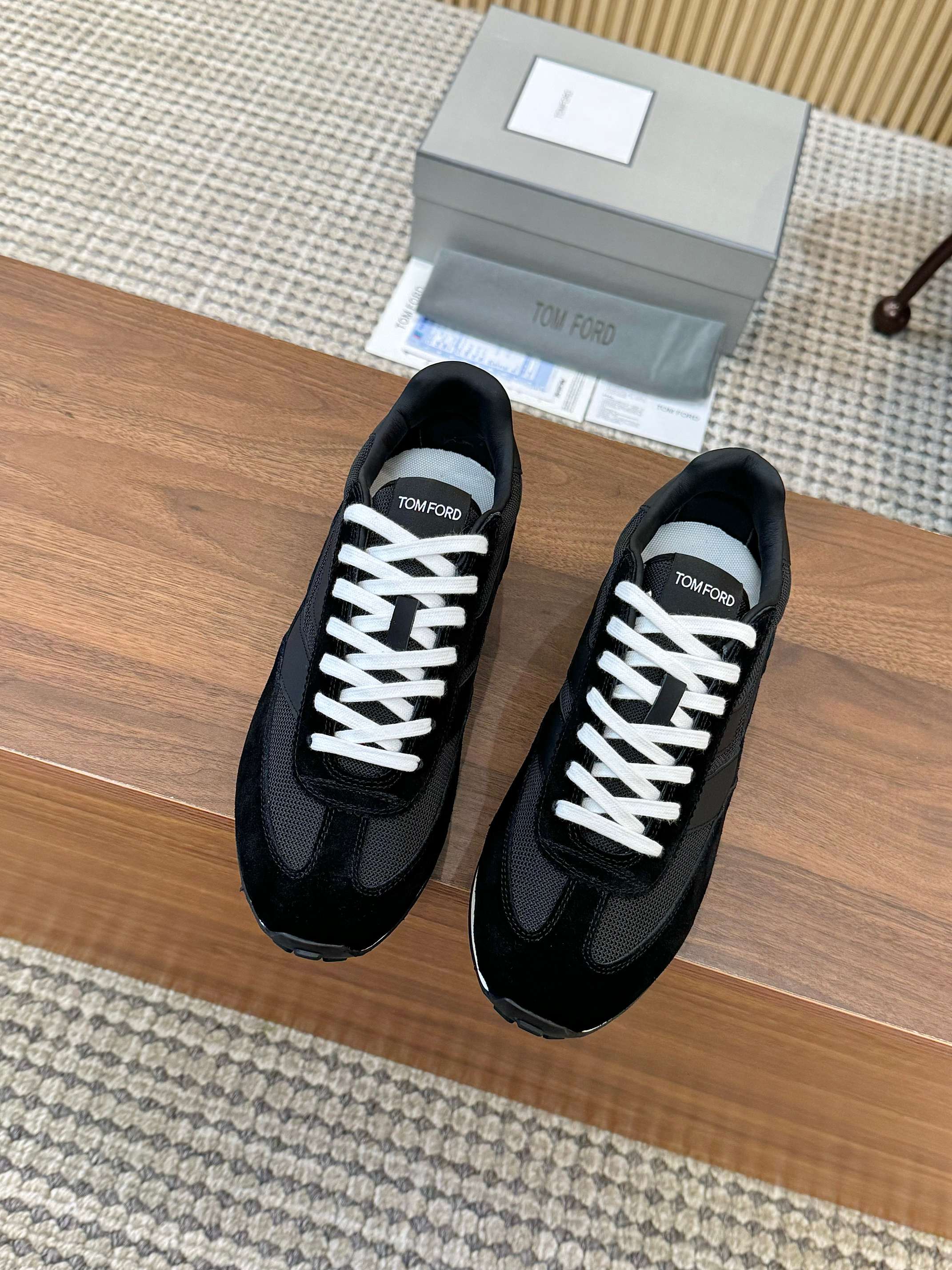 Tom Ford Low-Top Retro Runner Sneakers Black