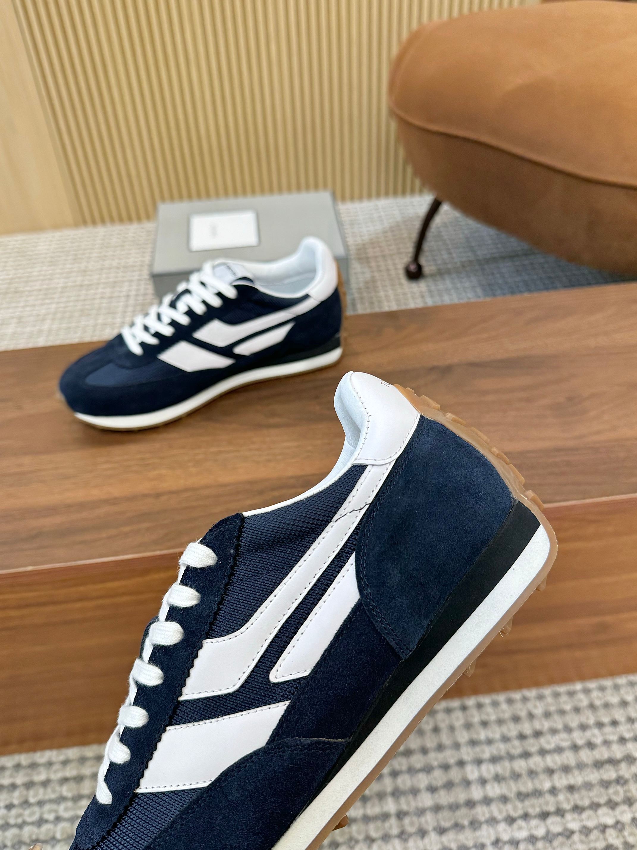 Tom Ford Retro Low-Top Sneakers Navy