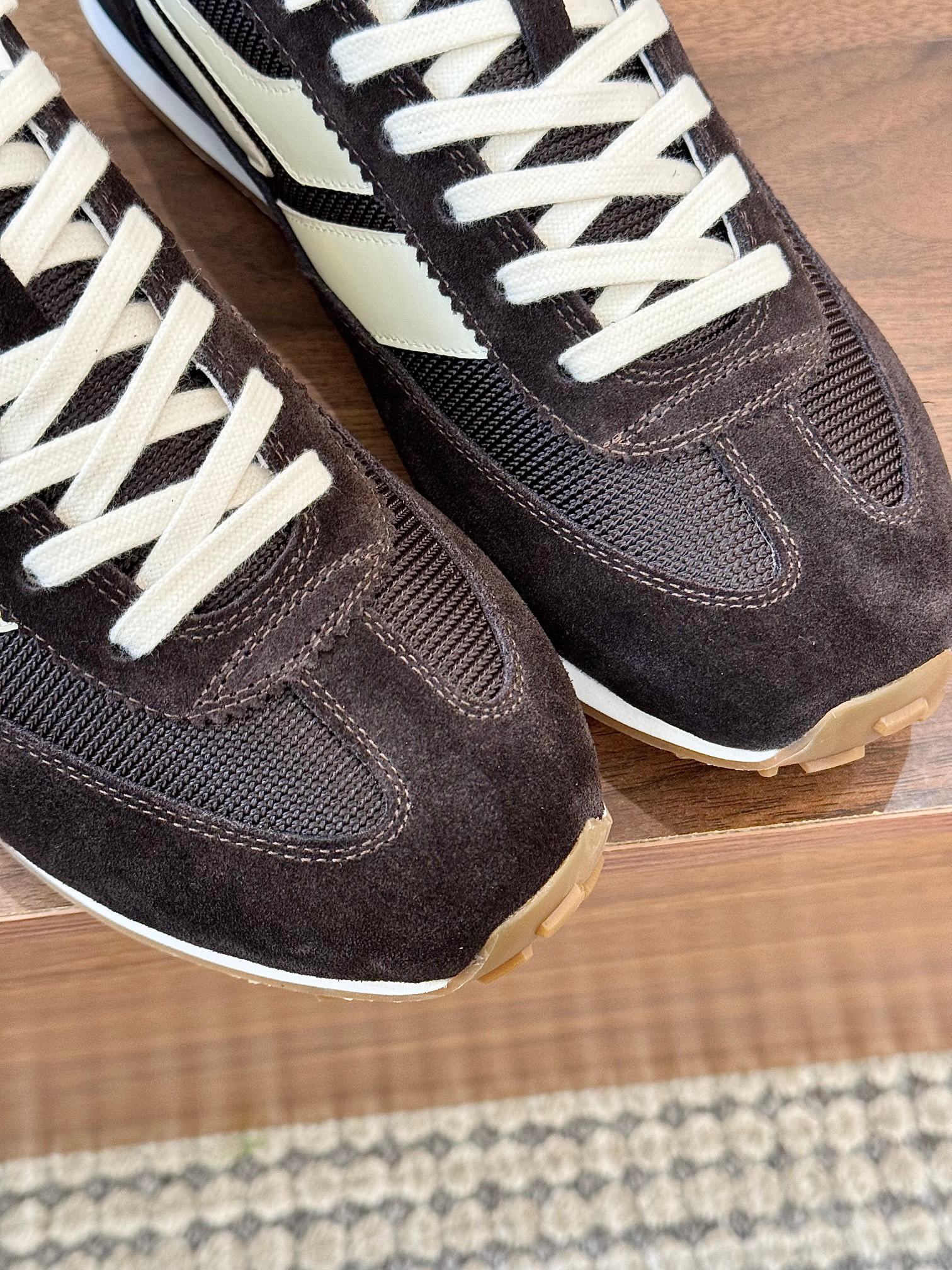 Tom Ford Retro Low-Top Sneakers Black/White
