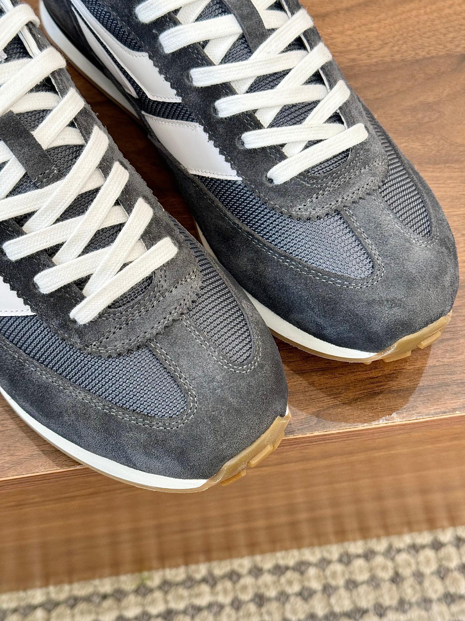 Tom Ford Retro Low-Top Sneakers Grey