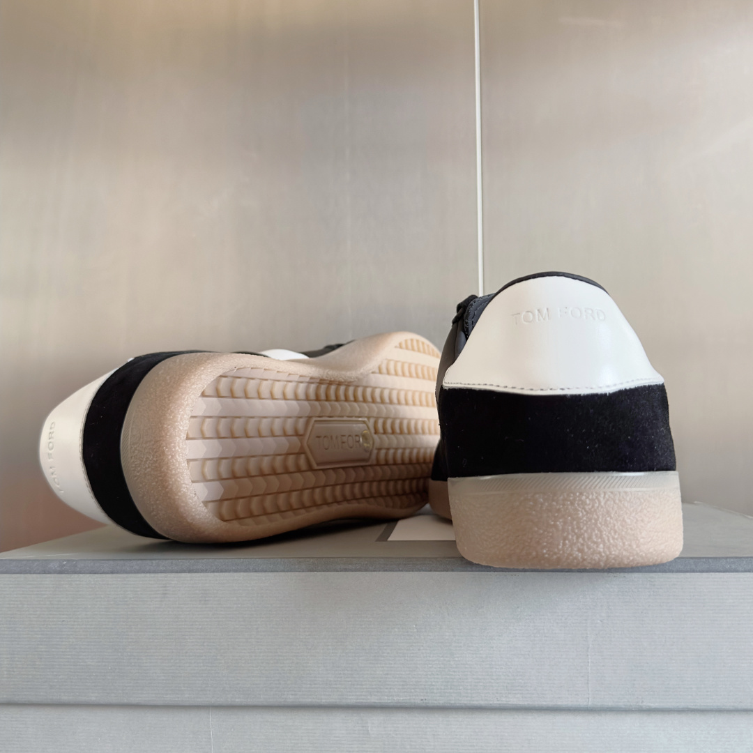 Tom Ford Terence Suede Leather Sneakers Black/White