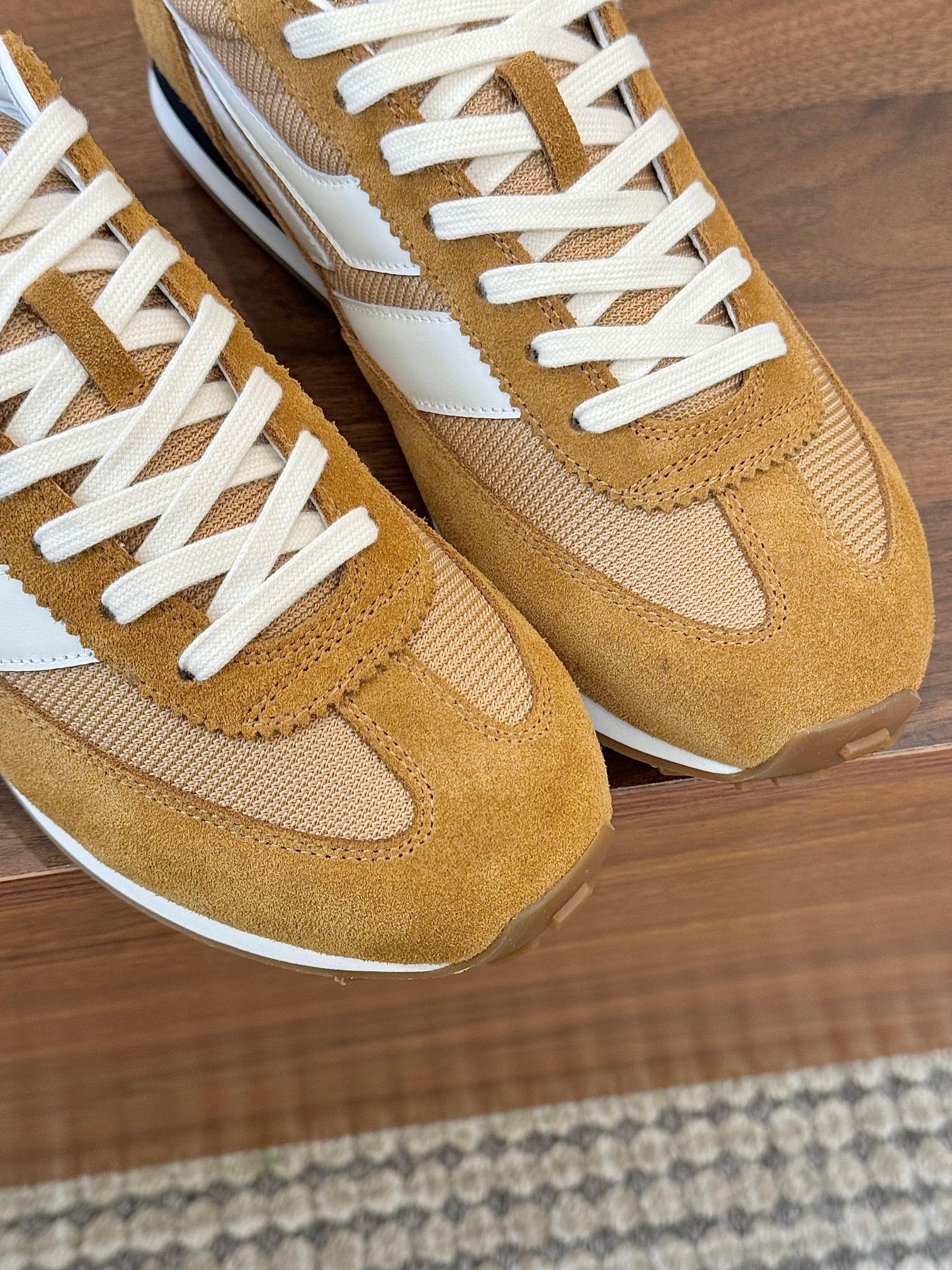 Tom Ford Retro Low-Top Sneakers Tan