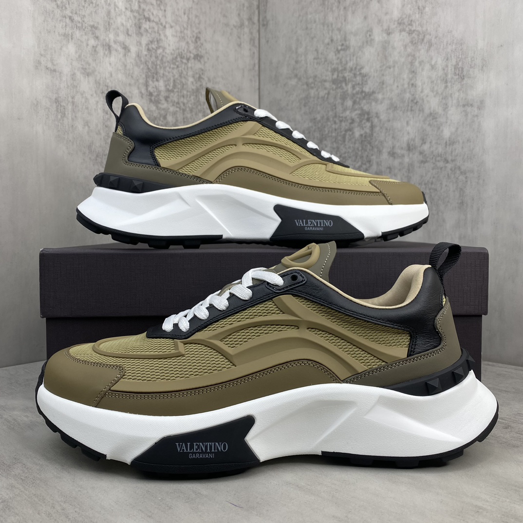 Valentino True Act Mesh Sneakers Khaki