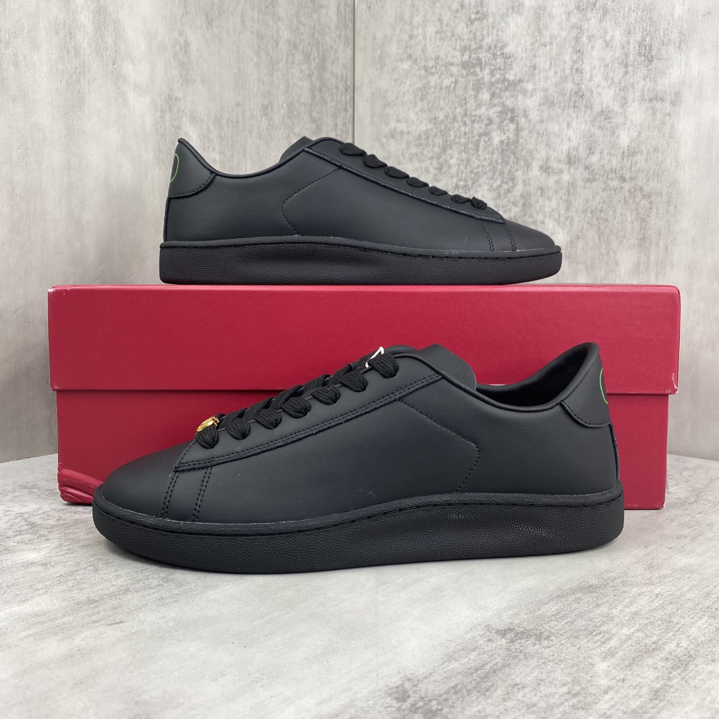 Valentino Low-Top Leather Sneakers Black