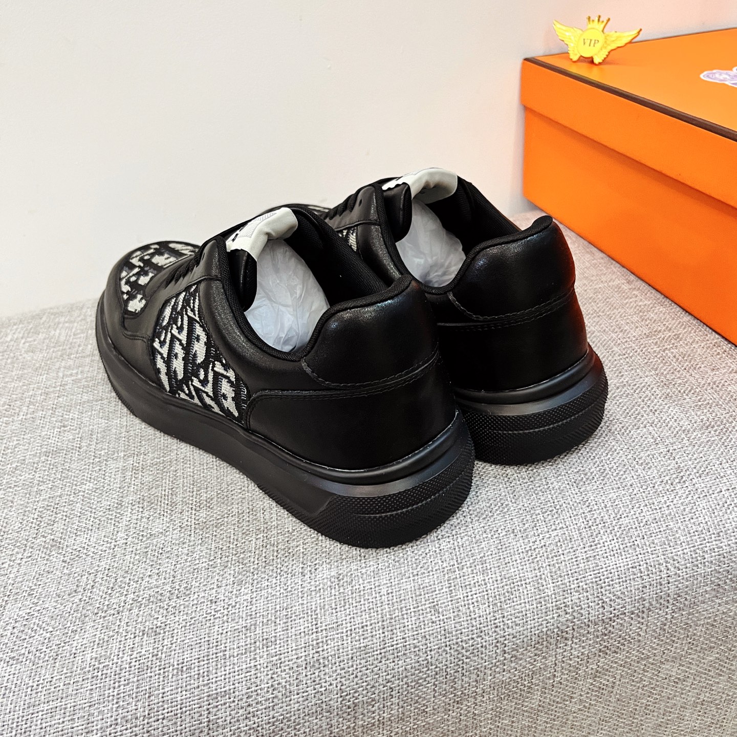 Dior Monogram Low-Top Sneakers Black