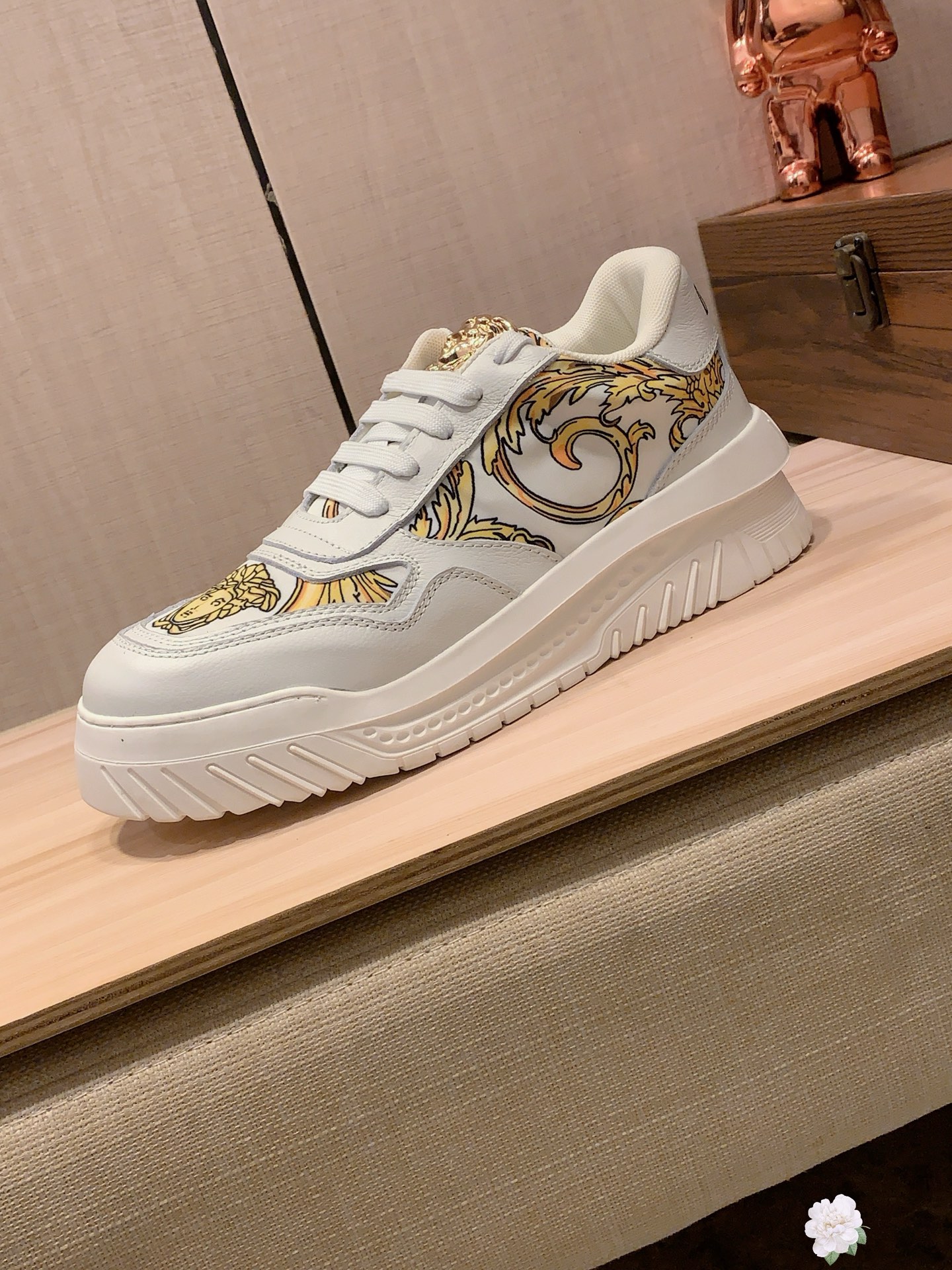 Versace Baroque Platform Sneakers White