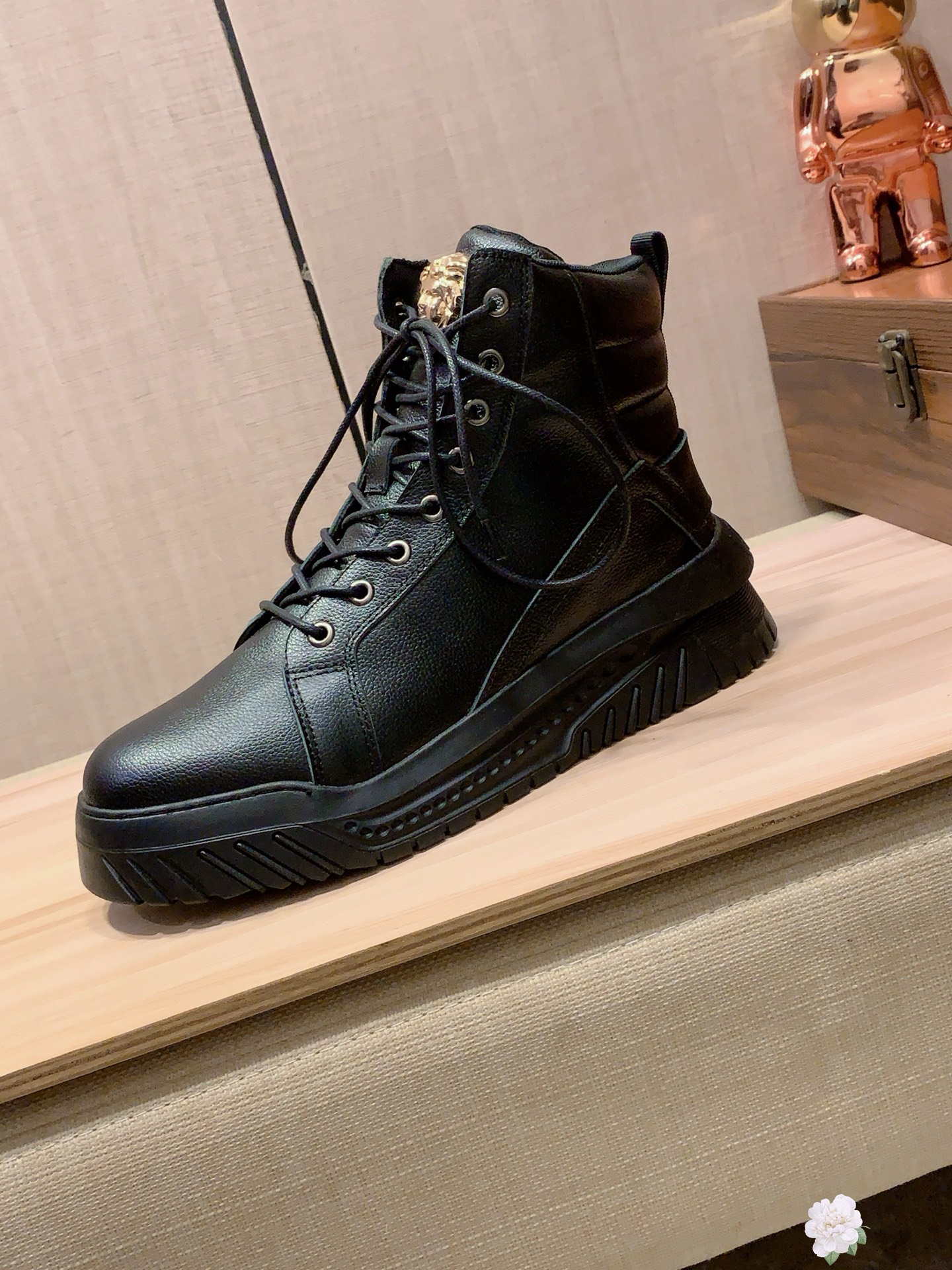 Versace Medusa High-Top Boots Black