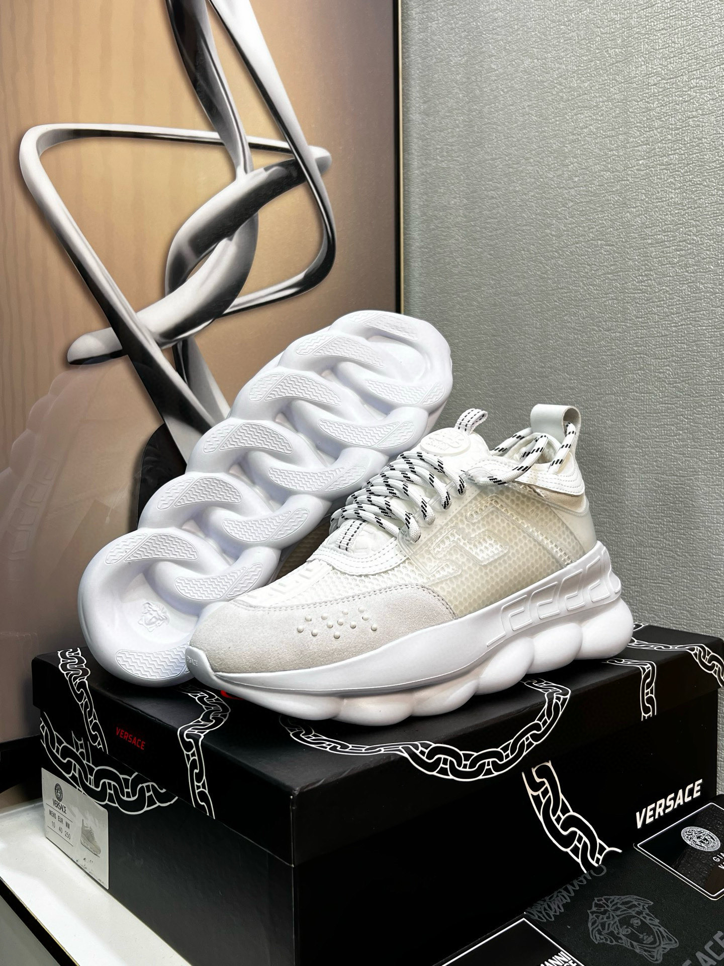 Versace Chunky Mesh Sneakers White