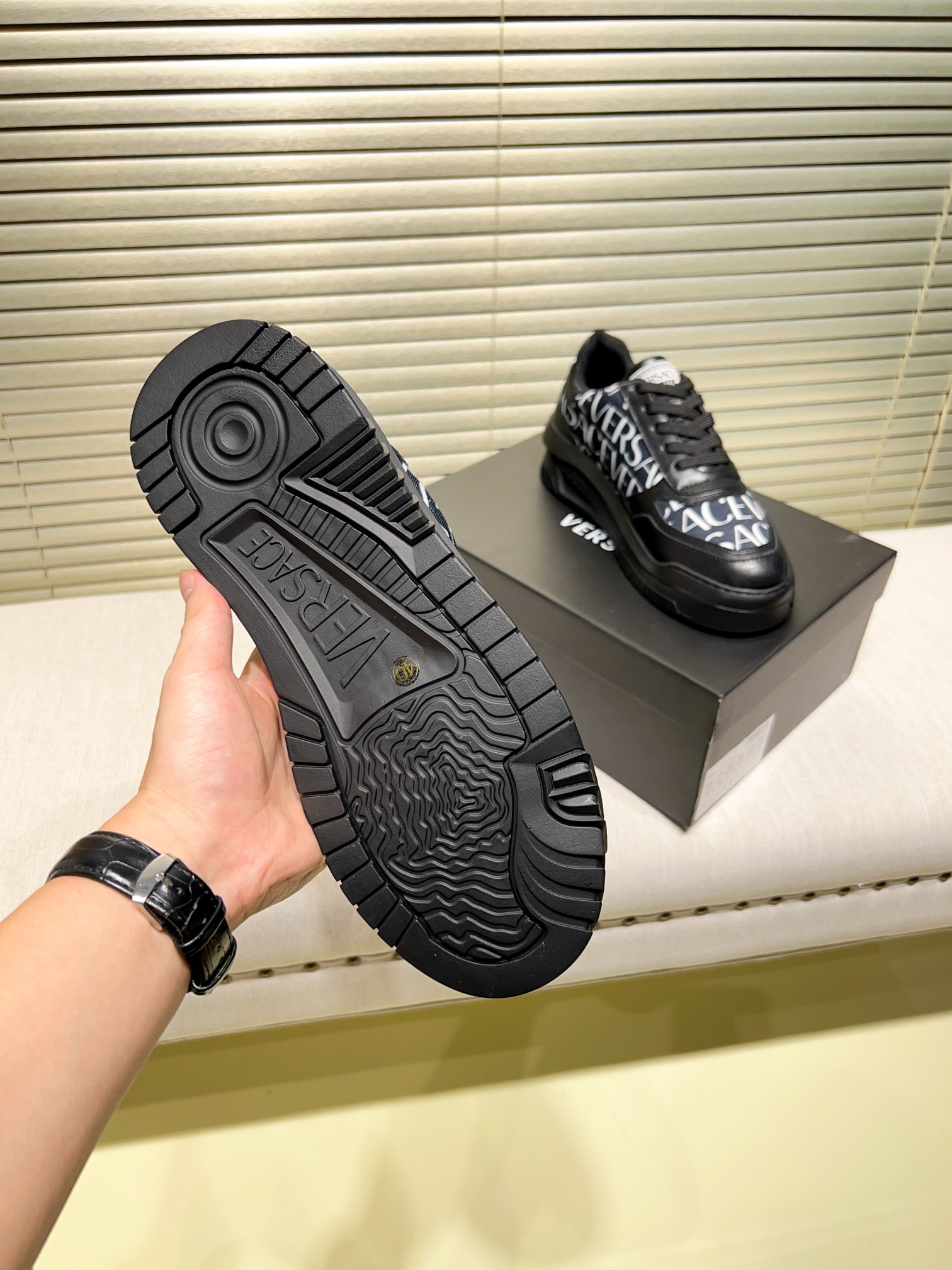 Versace Grace Labyrinth Sneakers Black