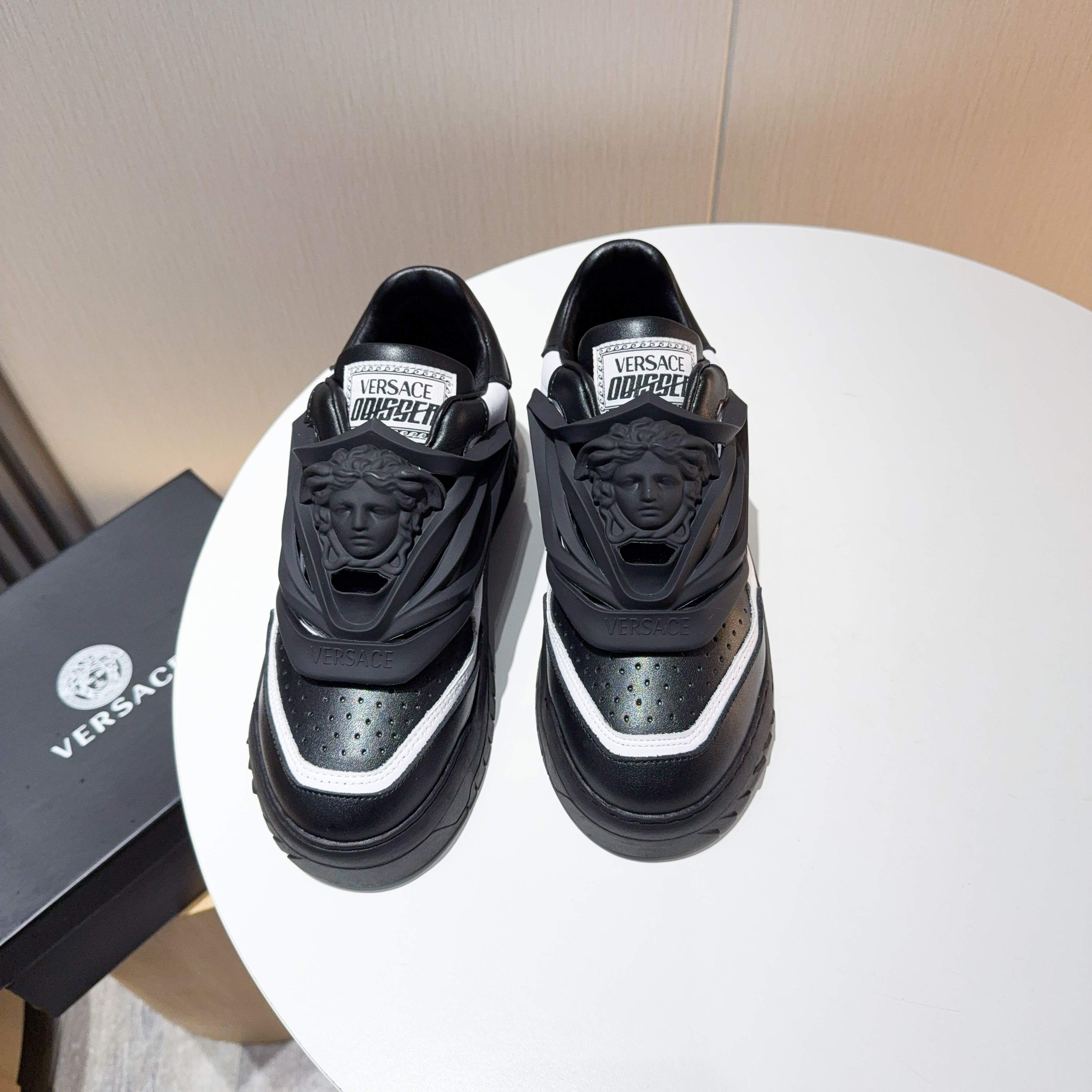 Versace Odissea Medusa Chunky Sneakers Black White