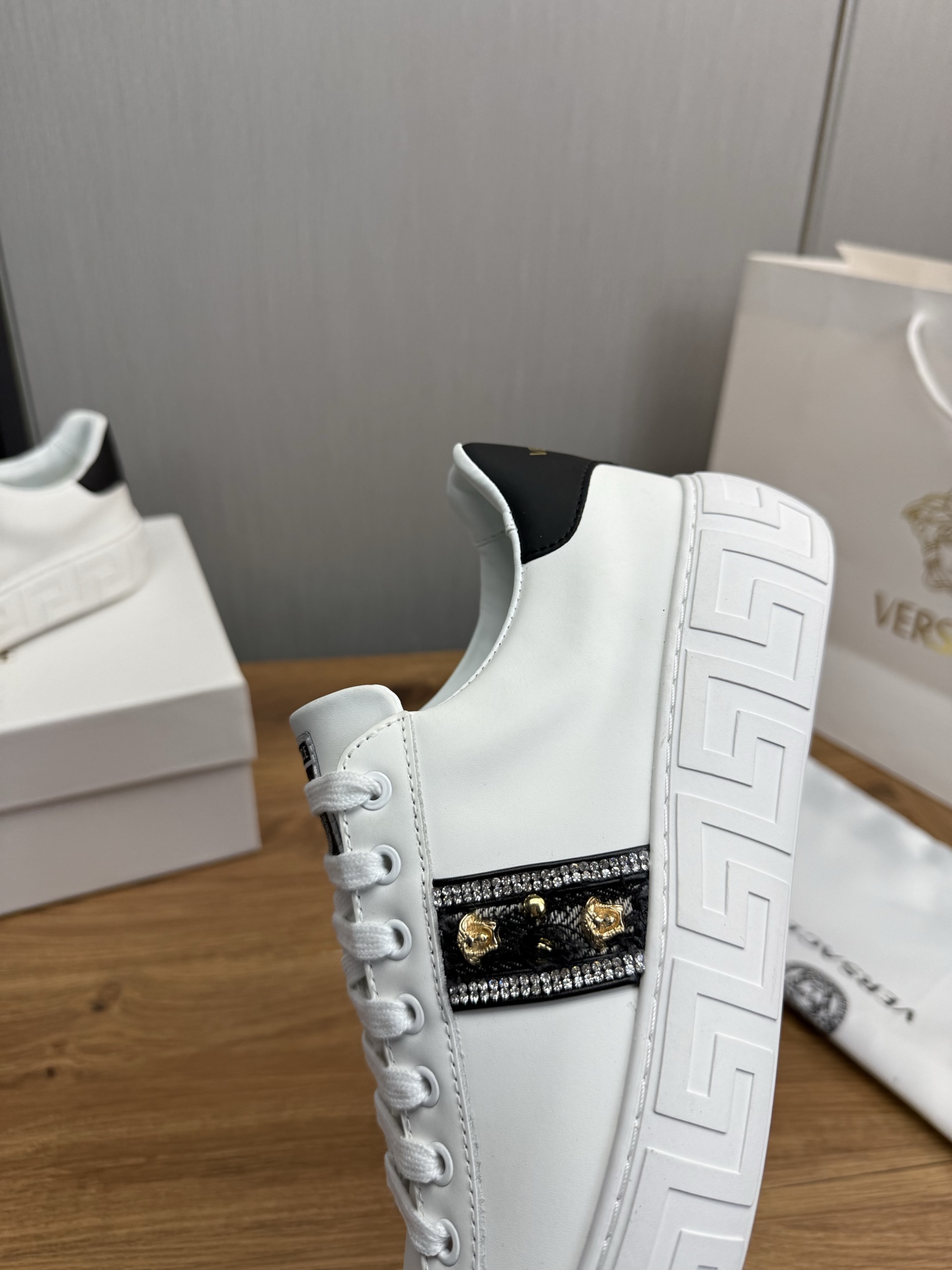 Versace Leather Casual Sneakers White