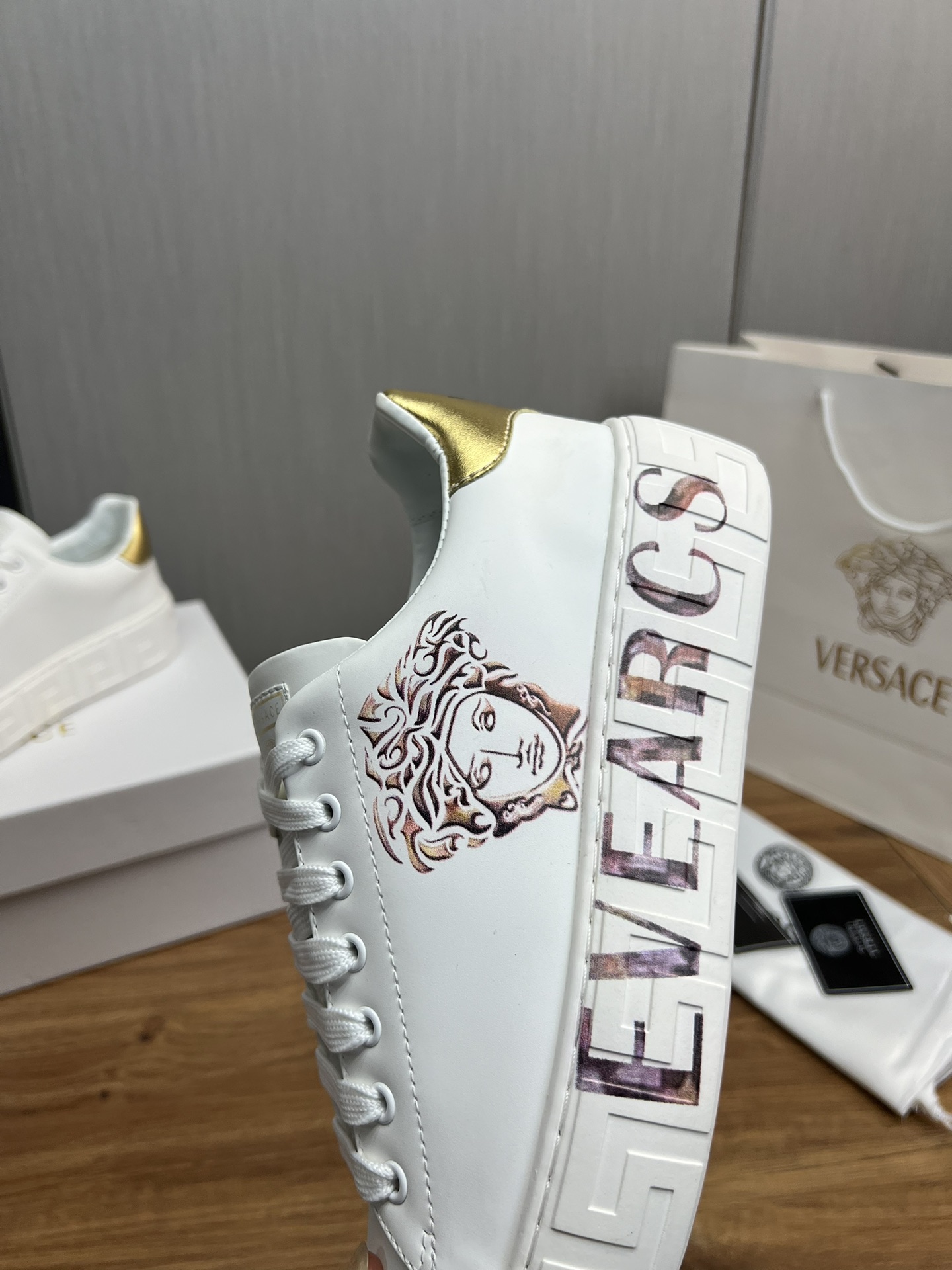 Versace Medusa Leather Sneakers White/Gold
