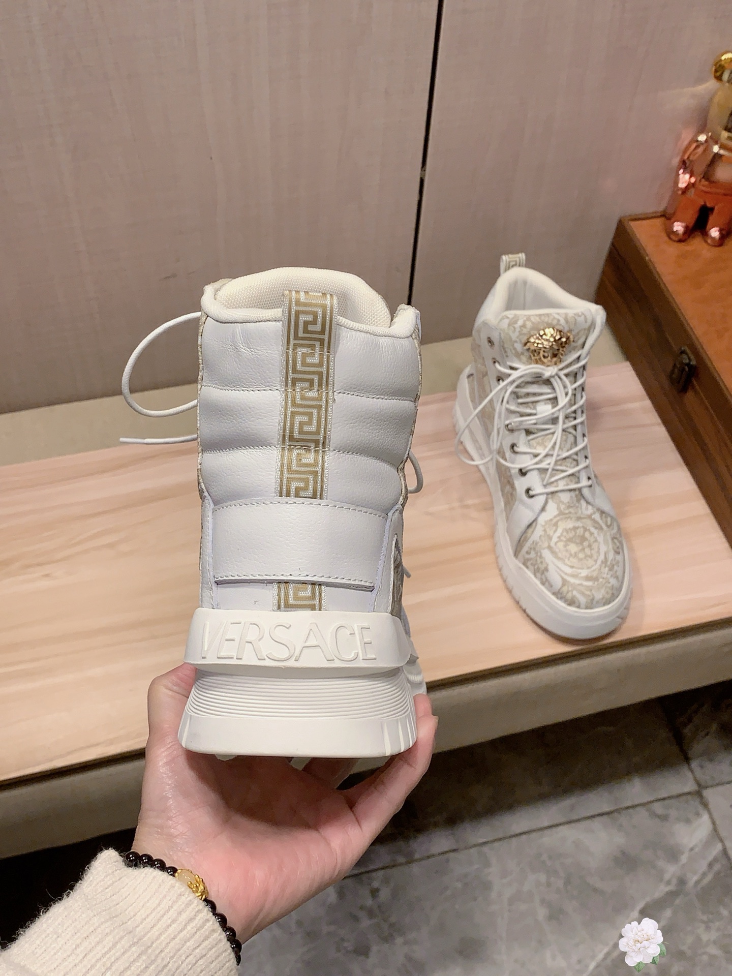 Versace Baroque High-Top Sneakers Multi-Color