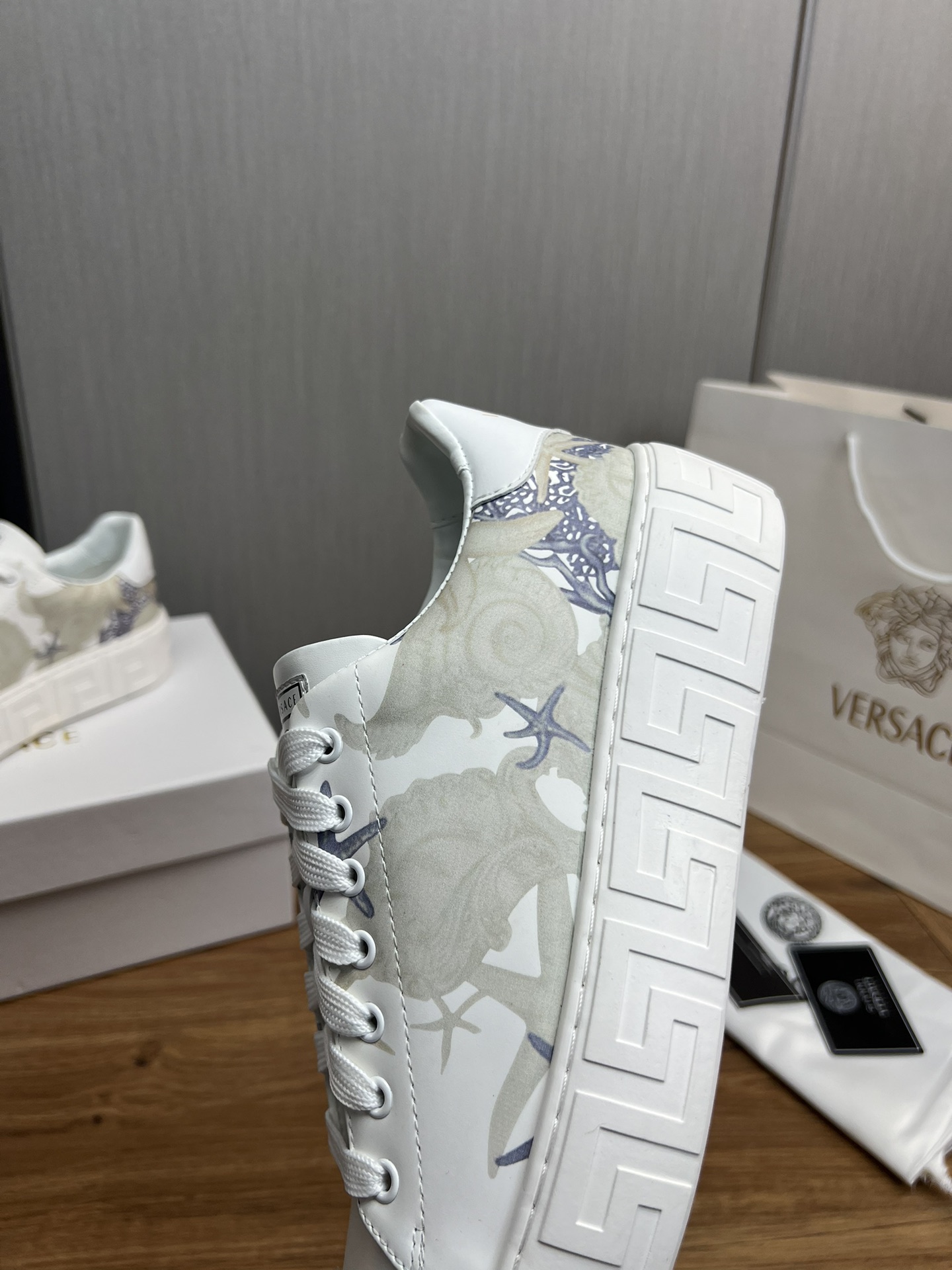 Versace Leather Couple Sneakers White