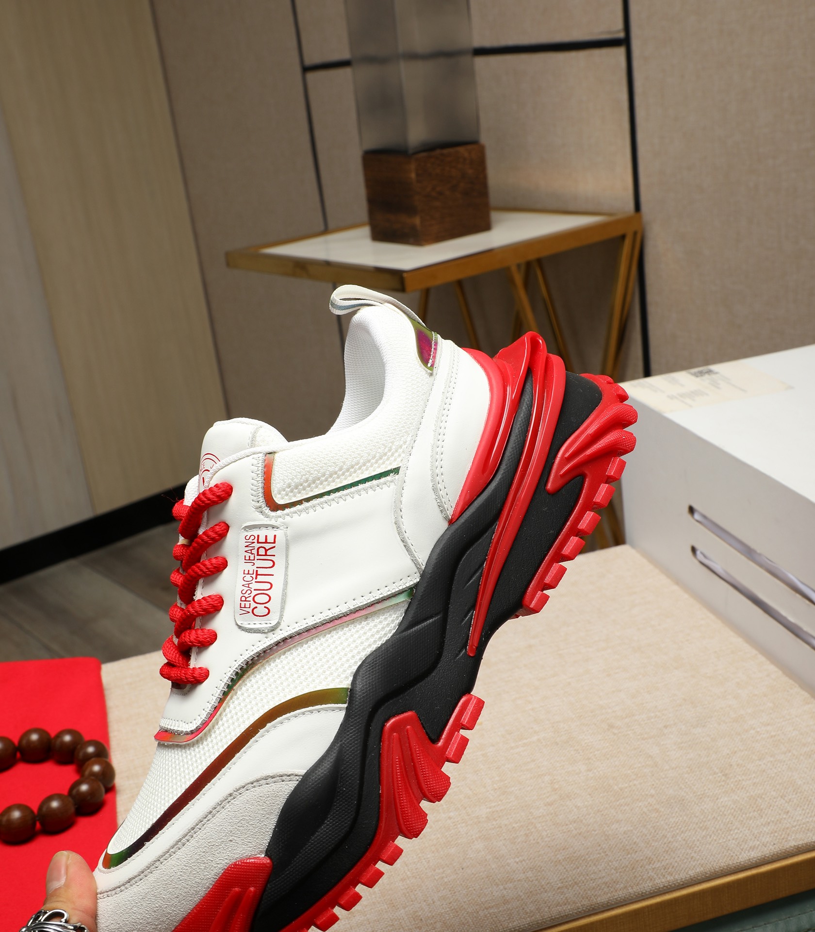Versace Couture Chunky Sneakers White/Red