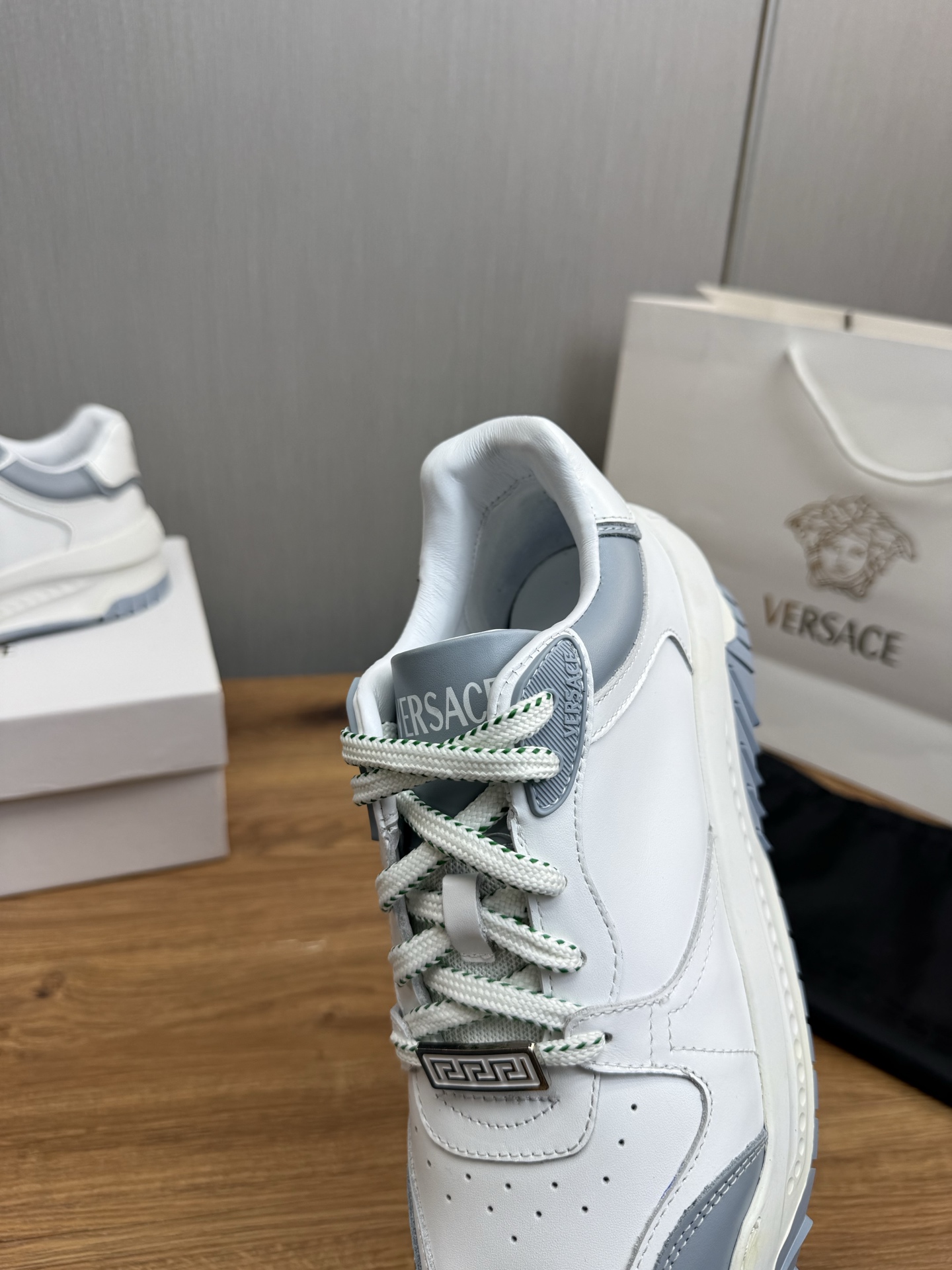 Versace Leather Casual Sneakers White/Grey