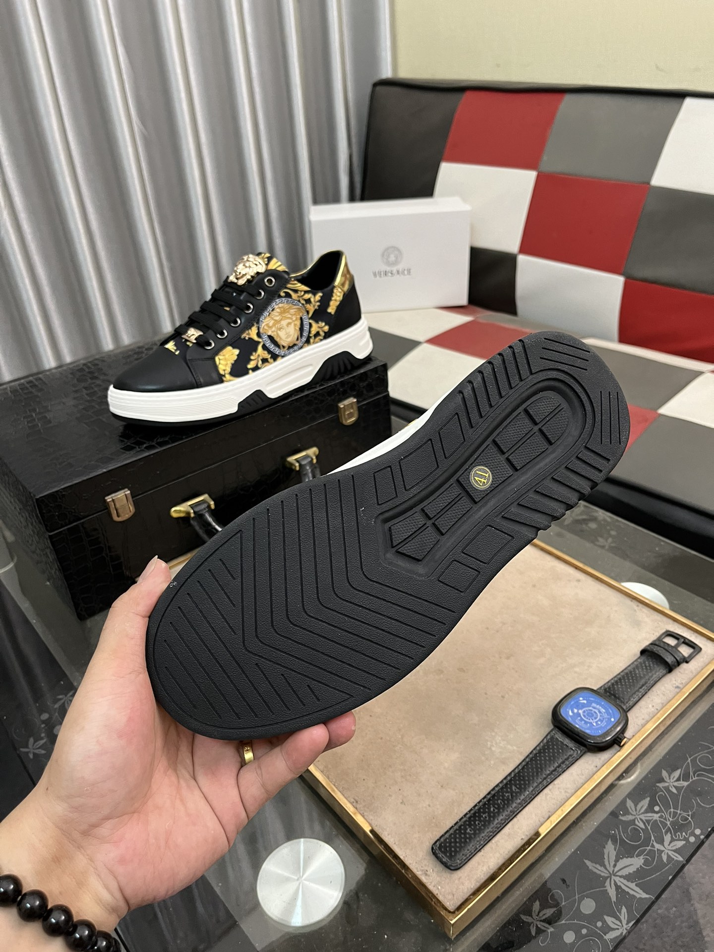 Versace Medusa Baroque Sneakers Black/Gold
