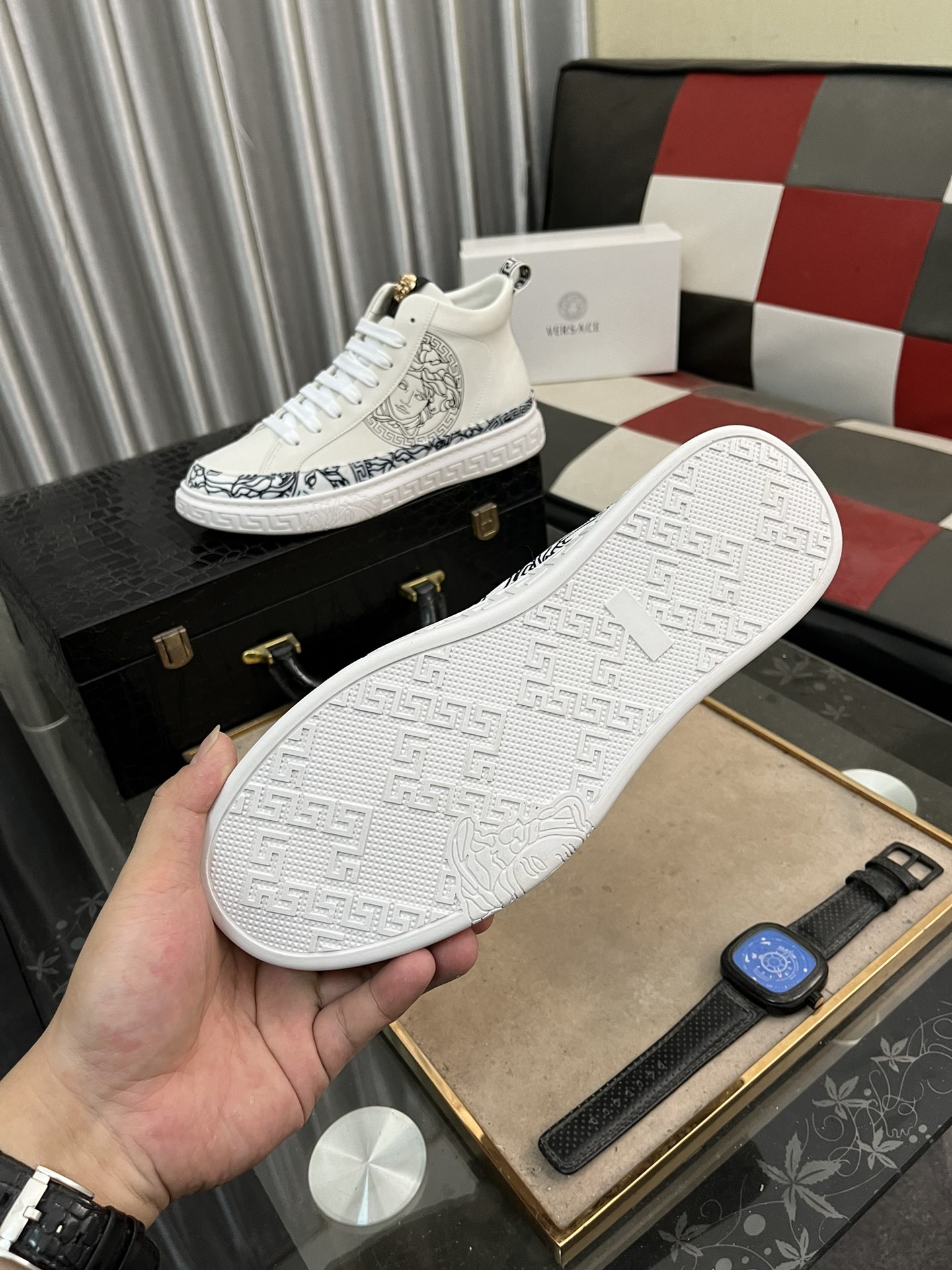 Versace Medusa High-Top Sneakers White