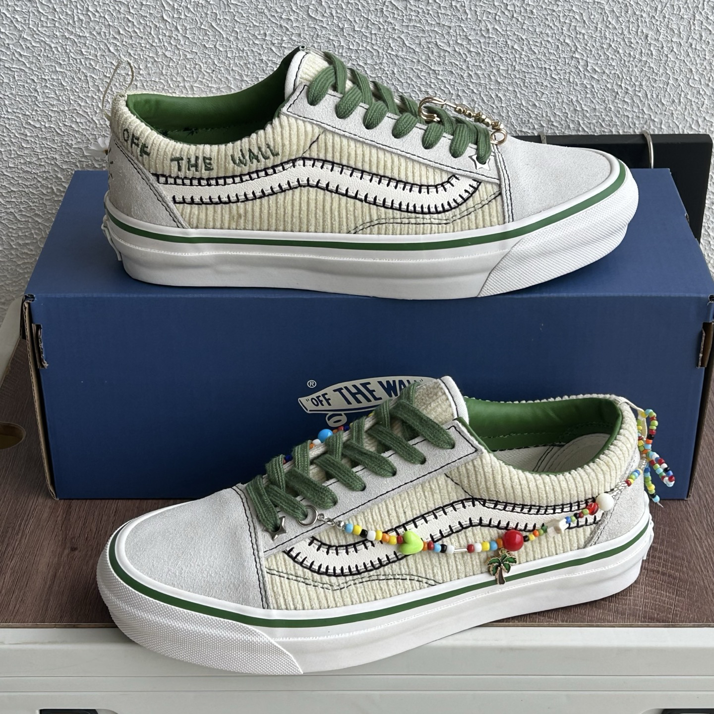 Vans Premium Old Skool Corduroy Beaded Low-Top Sneakers Green