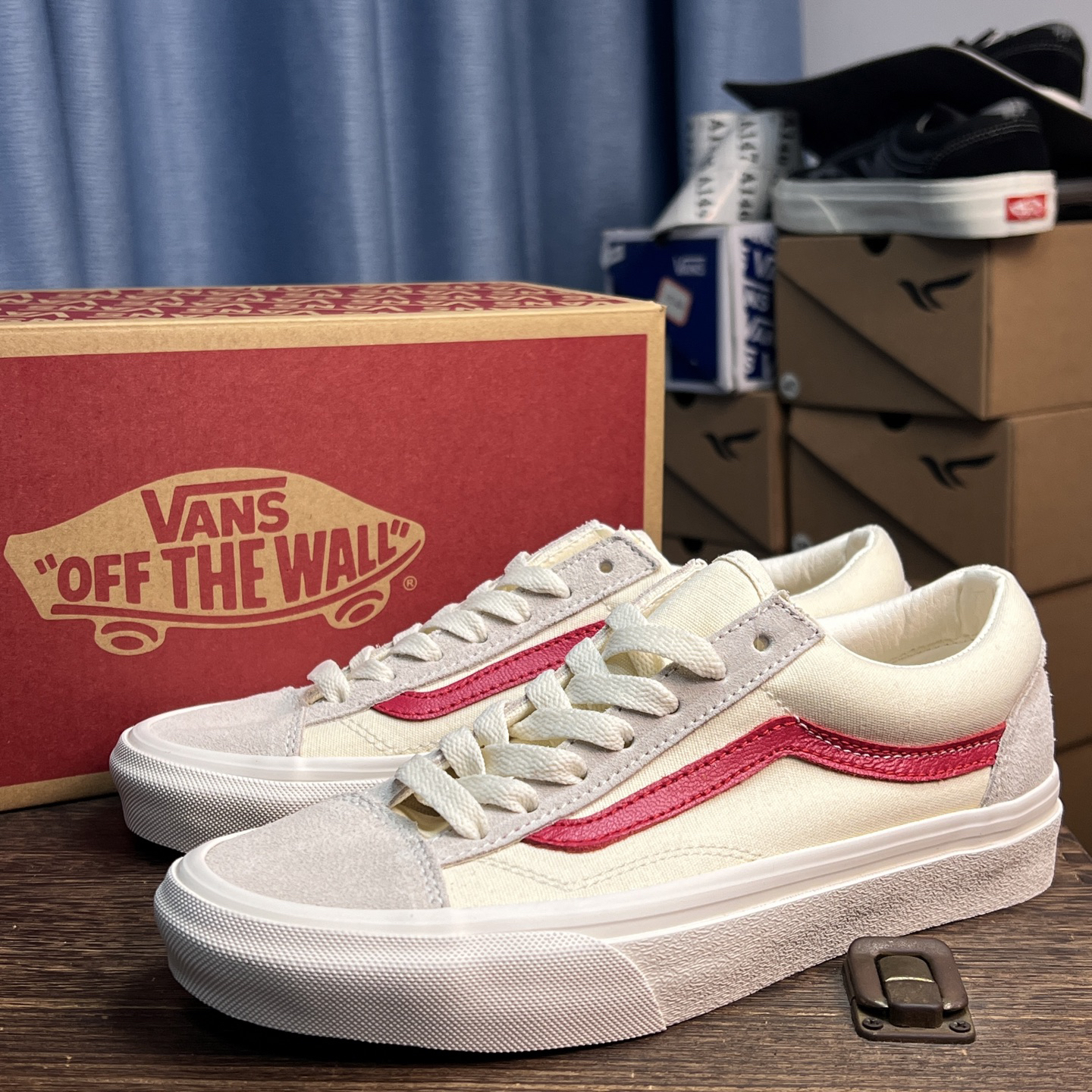 Vans Old Skool 36 Classic Skate Shoes Red/Off-White