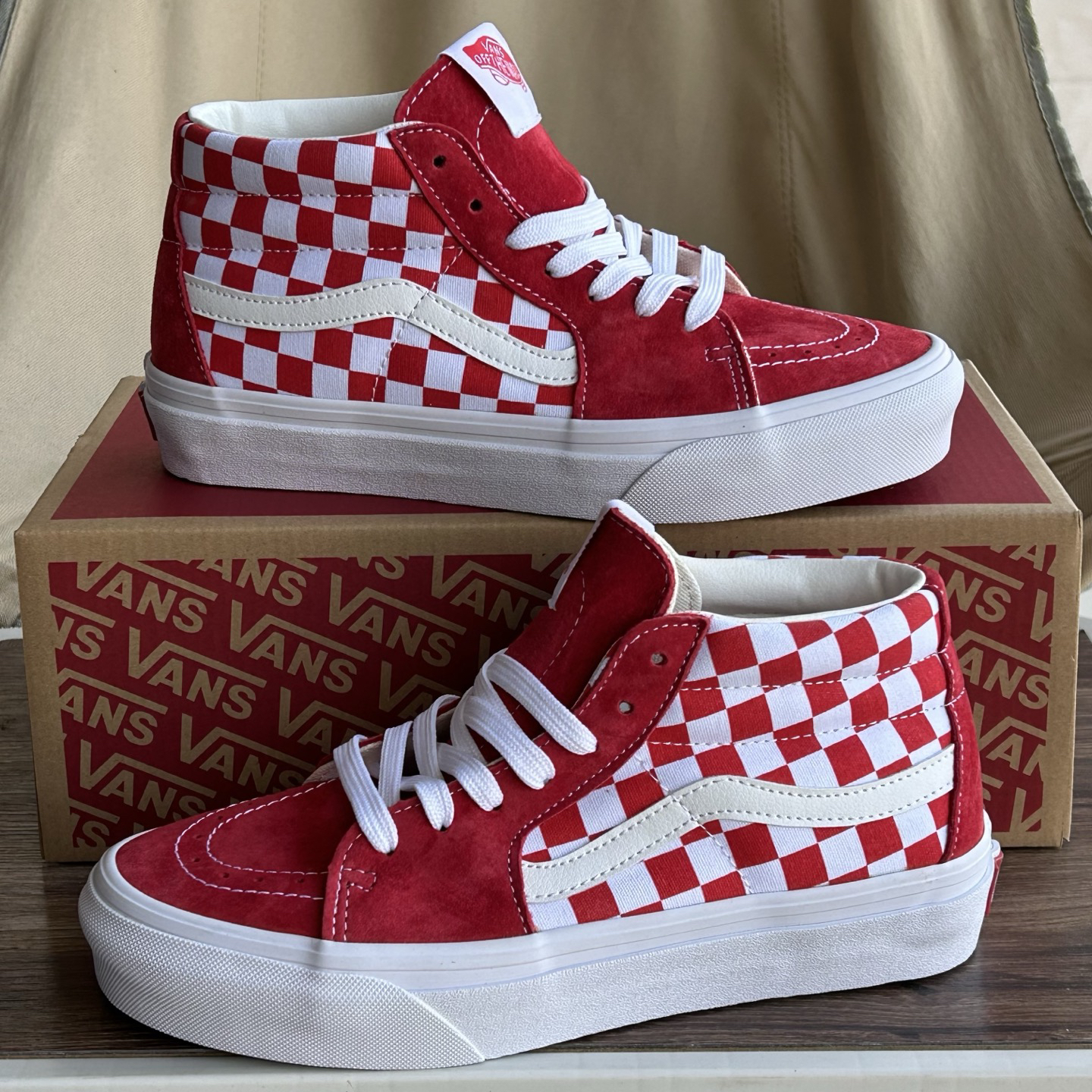 Vans Sk8-Mid Pro Skate Shoes Red/White