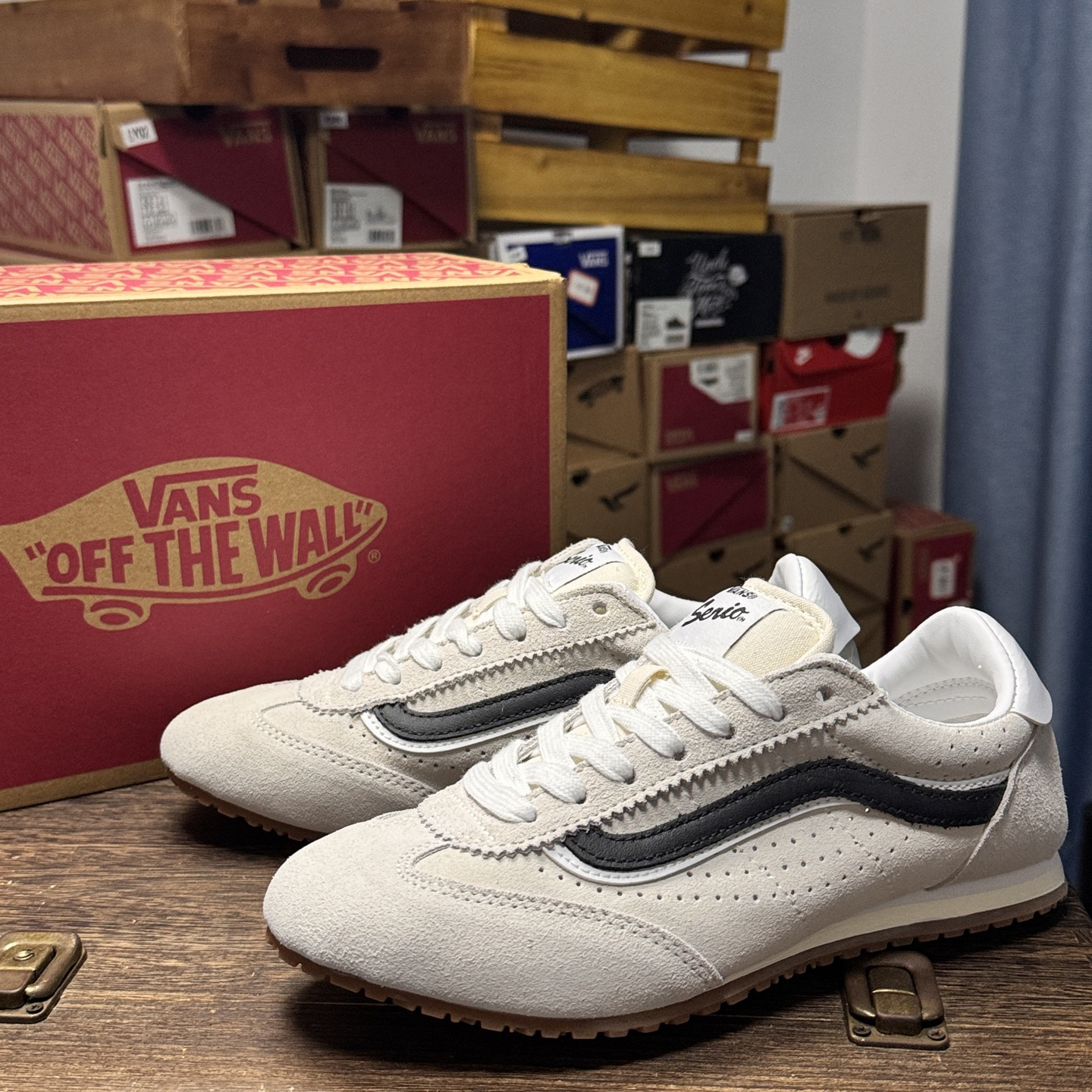 Vans Super LowPro Retro Slim Sole Sneakers Beige/Black