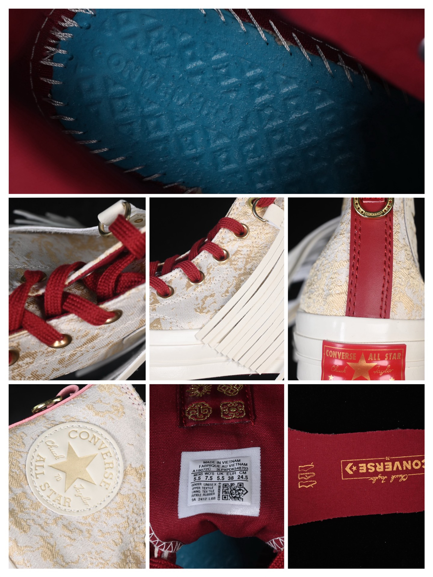 Converse Chuck 70 Stars Court High-Top Sneakers Beige/Red