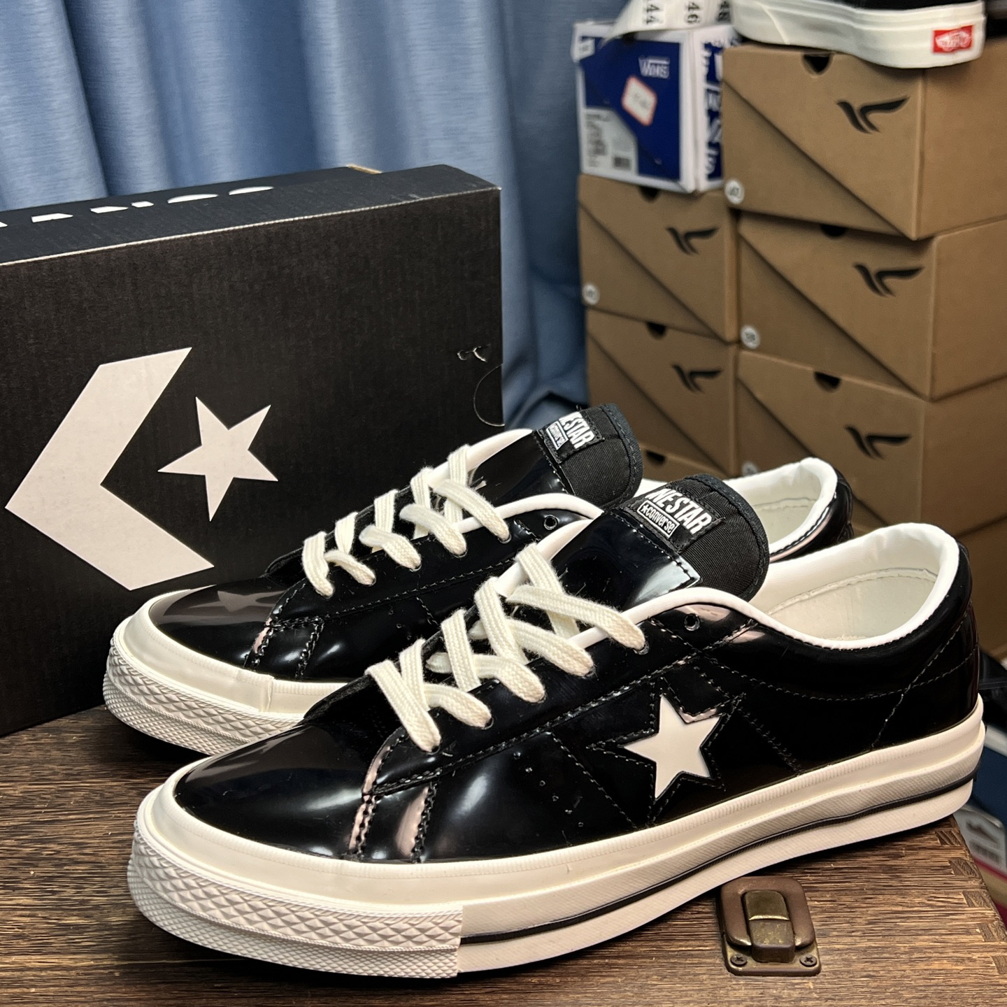 Converse One Star Patent Leather Low Sneakers Black/White