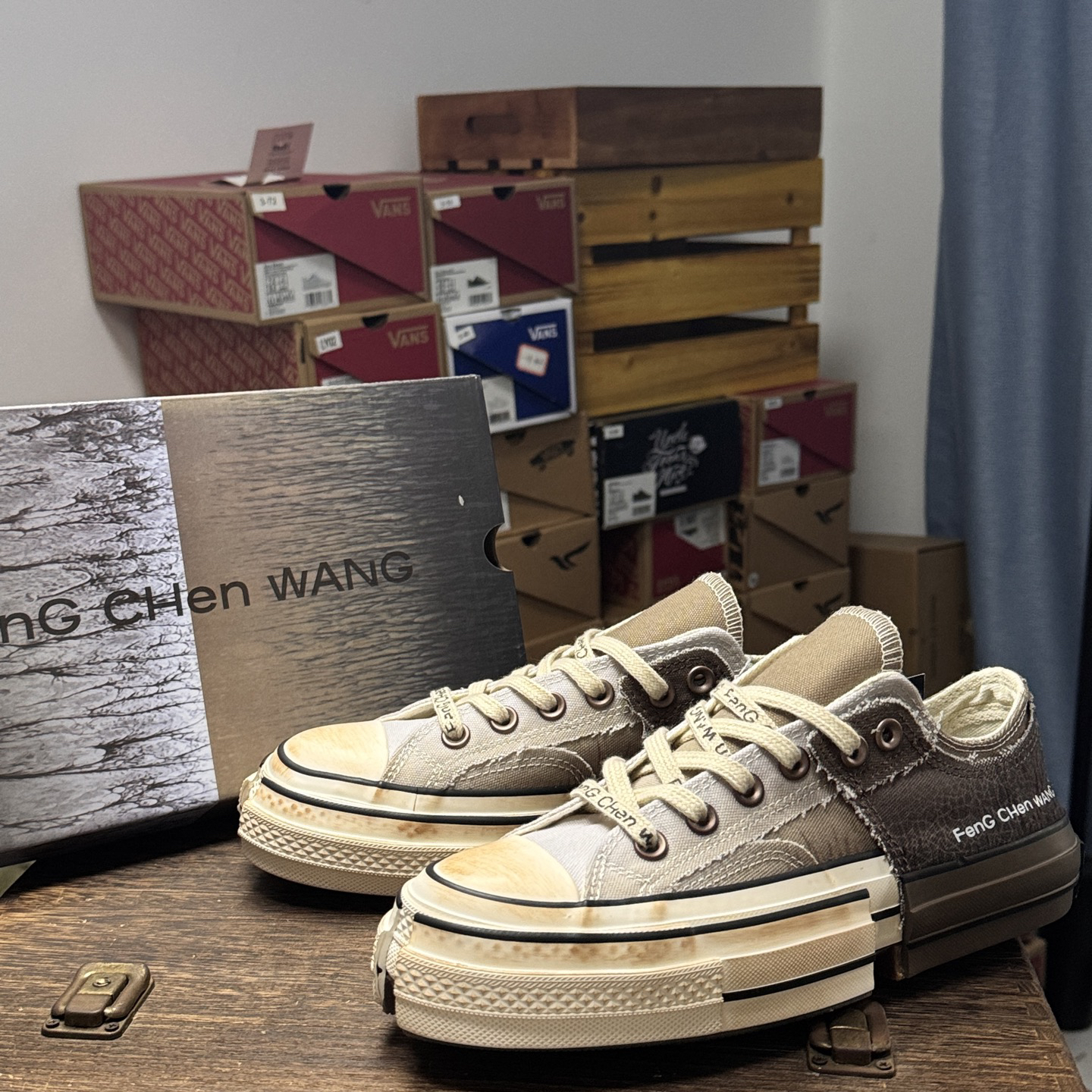 Converse x Feng Chen Wang Deconstructed Canvas Sneakers Brown