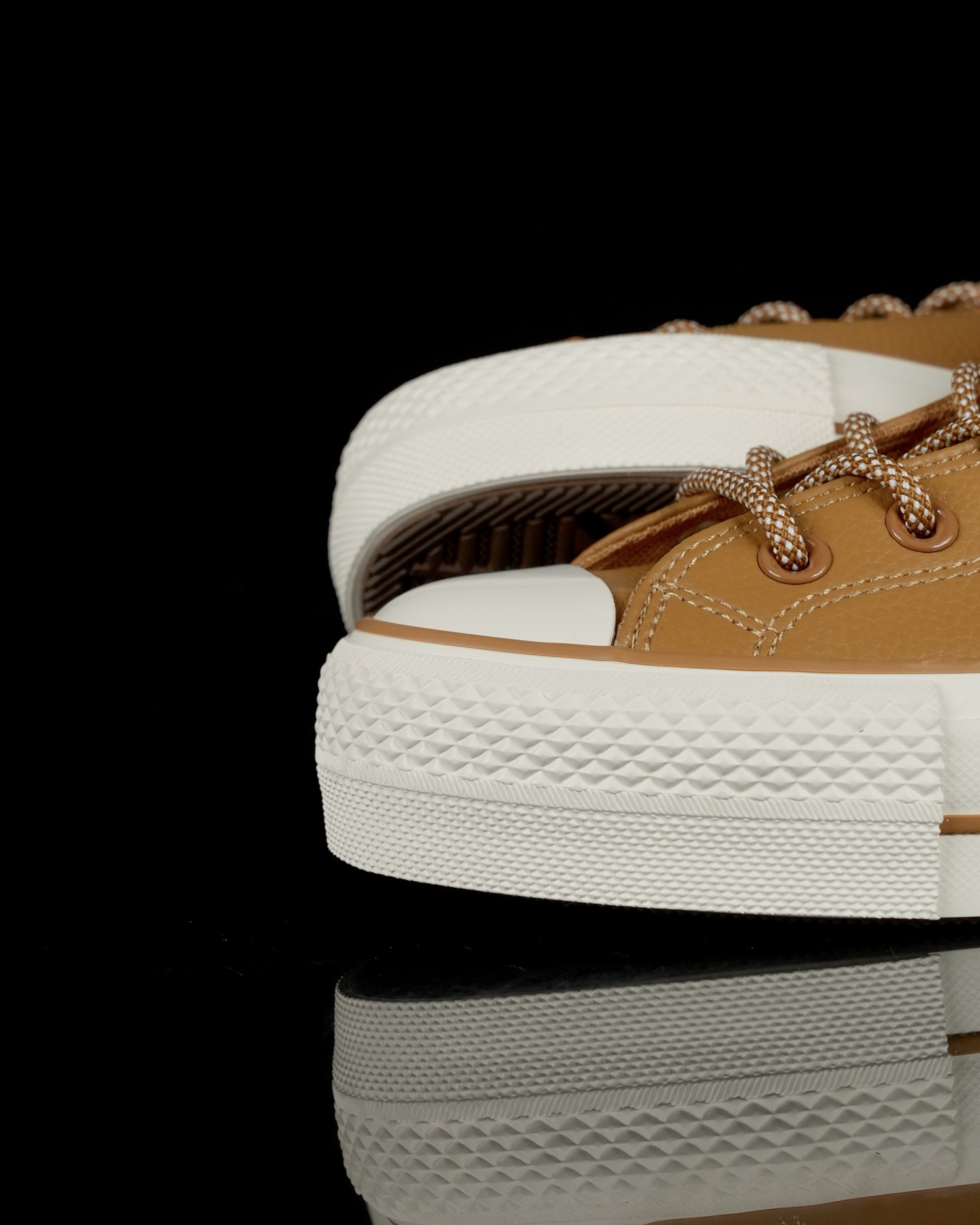 Converse All Star Lift Leather Platform Sneakers Brown