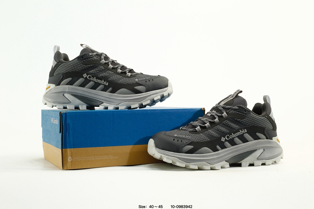 Columbia Vibram Trail Hiking Shoes Black/Grey