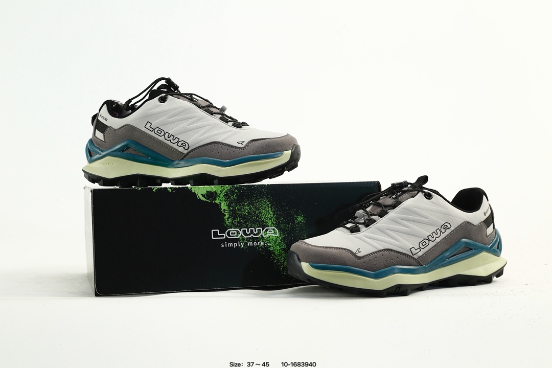Lowa GORE-TEX Vibram Hiking Shoes Grey/Blue/Black