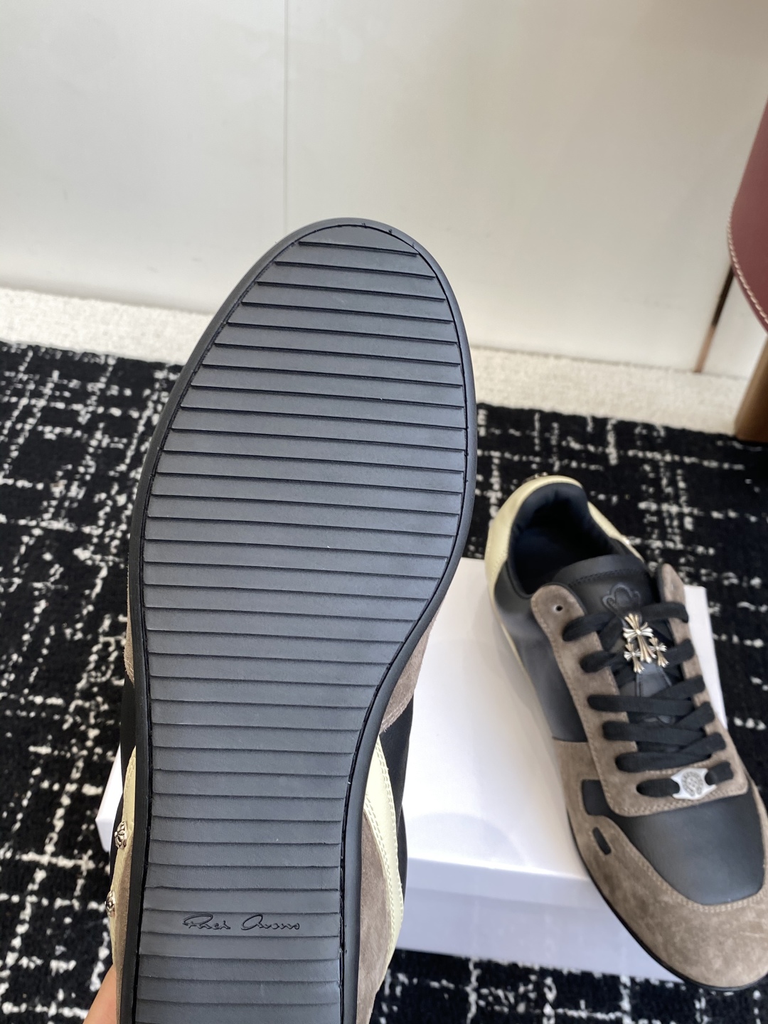 Rick Owens Low-Top Trainers Black/Khaki