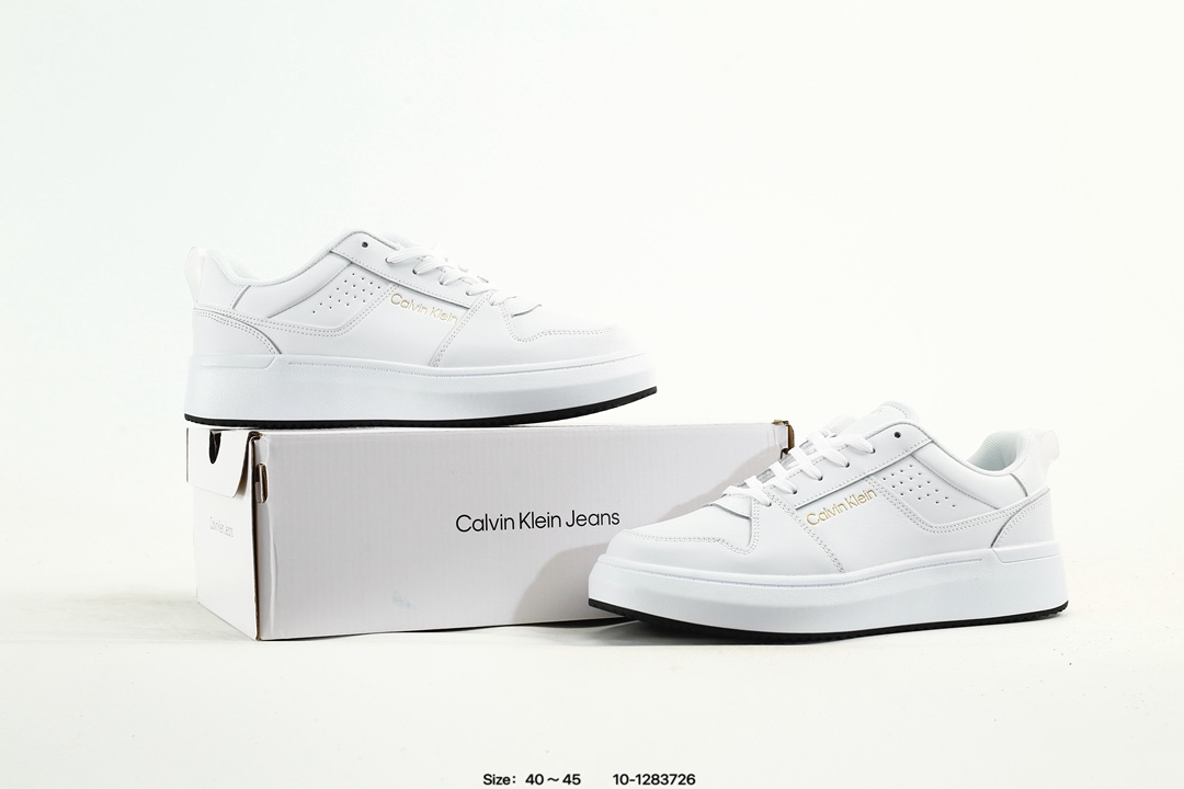 Calvin Klein Jeans Low-Top Lace-Up Sneakers White