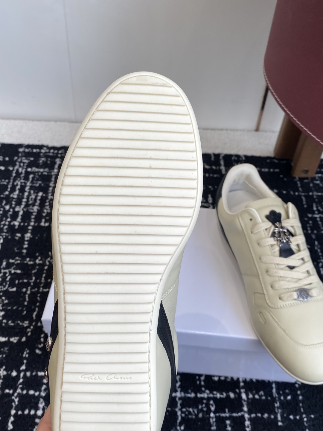 Rick Owens Retro Trainer Sneakers Cream