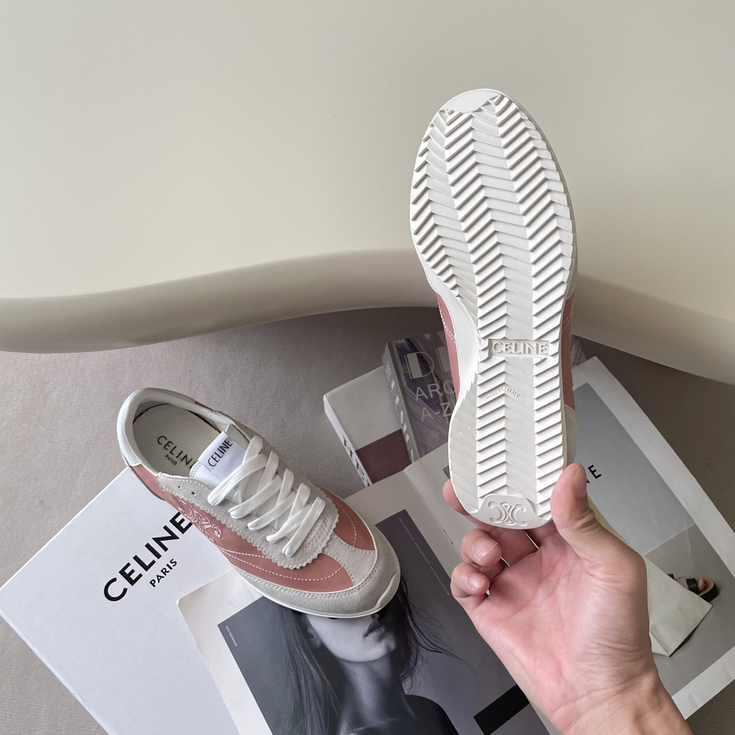 Celine Racer Triomphe Sneakers Pink