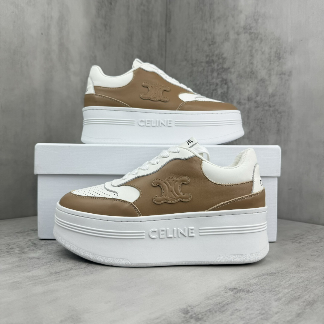 Celine Platform Sneakers White/Tan