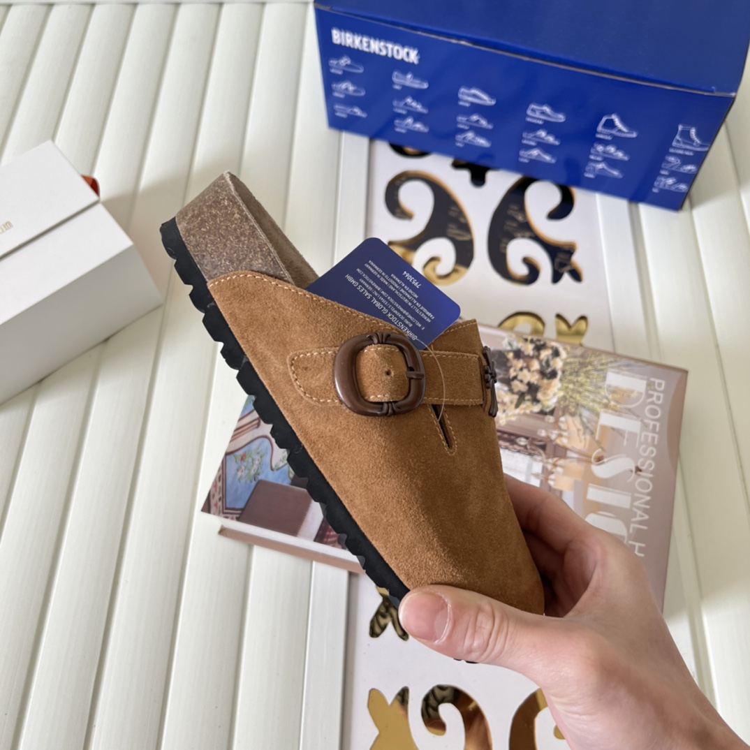 Birkenstock Suede Clogs Brown