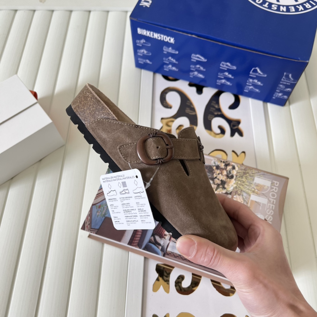 Birkenstock Suede Cross Clog Brown