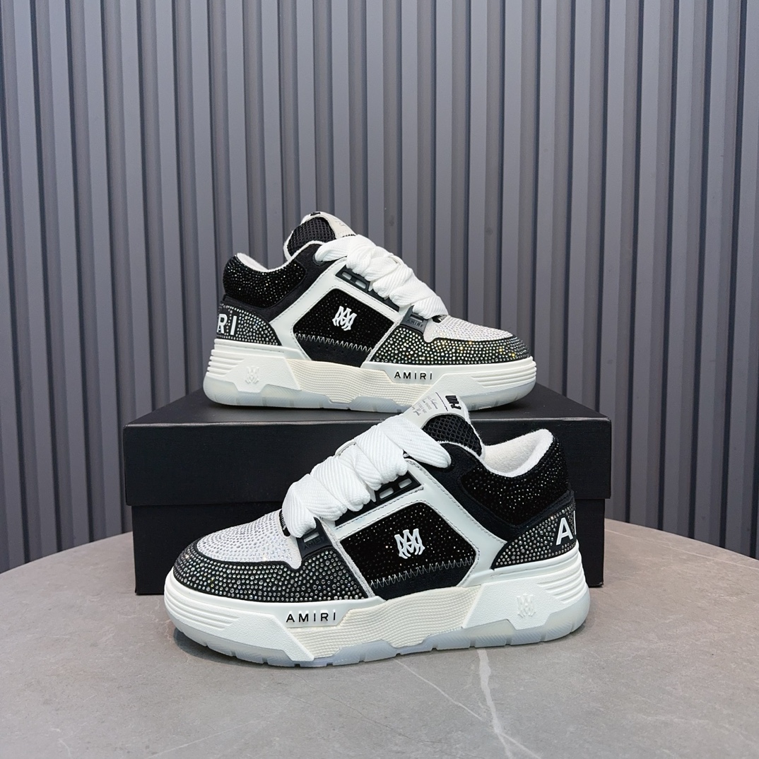 AMIRI Crystal Low-Top Sneakers Black/White