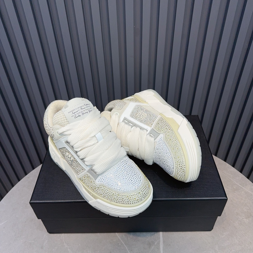 Amiri Crystal Low Sneakers White