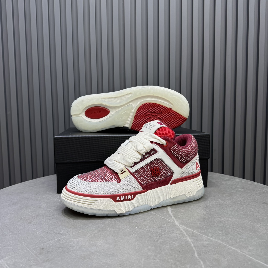 AMIRI Crystal Low-Top Sneakers Red/White