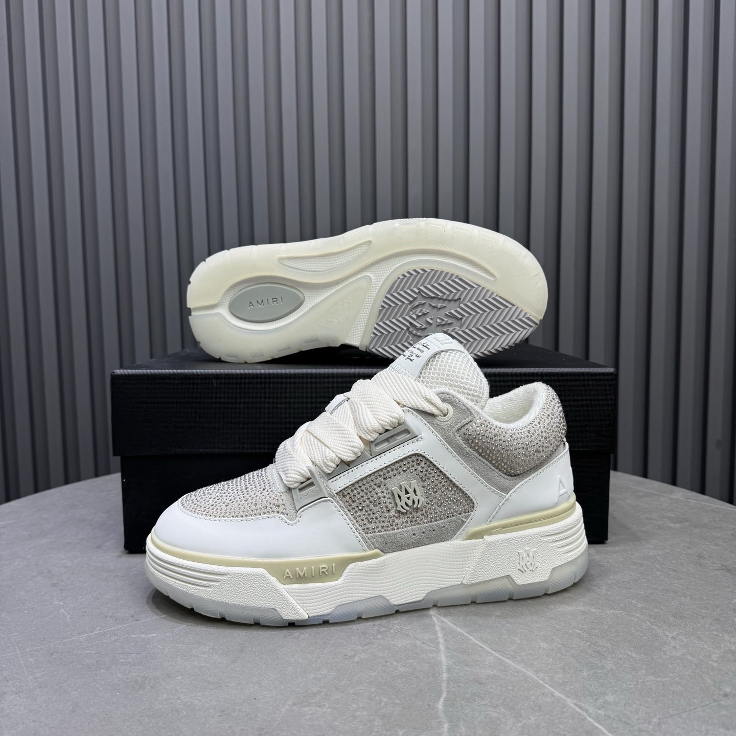 Amiri Crystal Low-Top Sneakers White