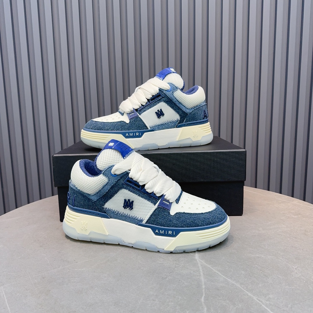 AMIRI Denim Low-Top Sneakers Blue/White