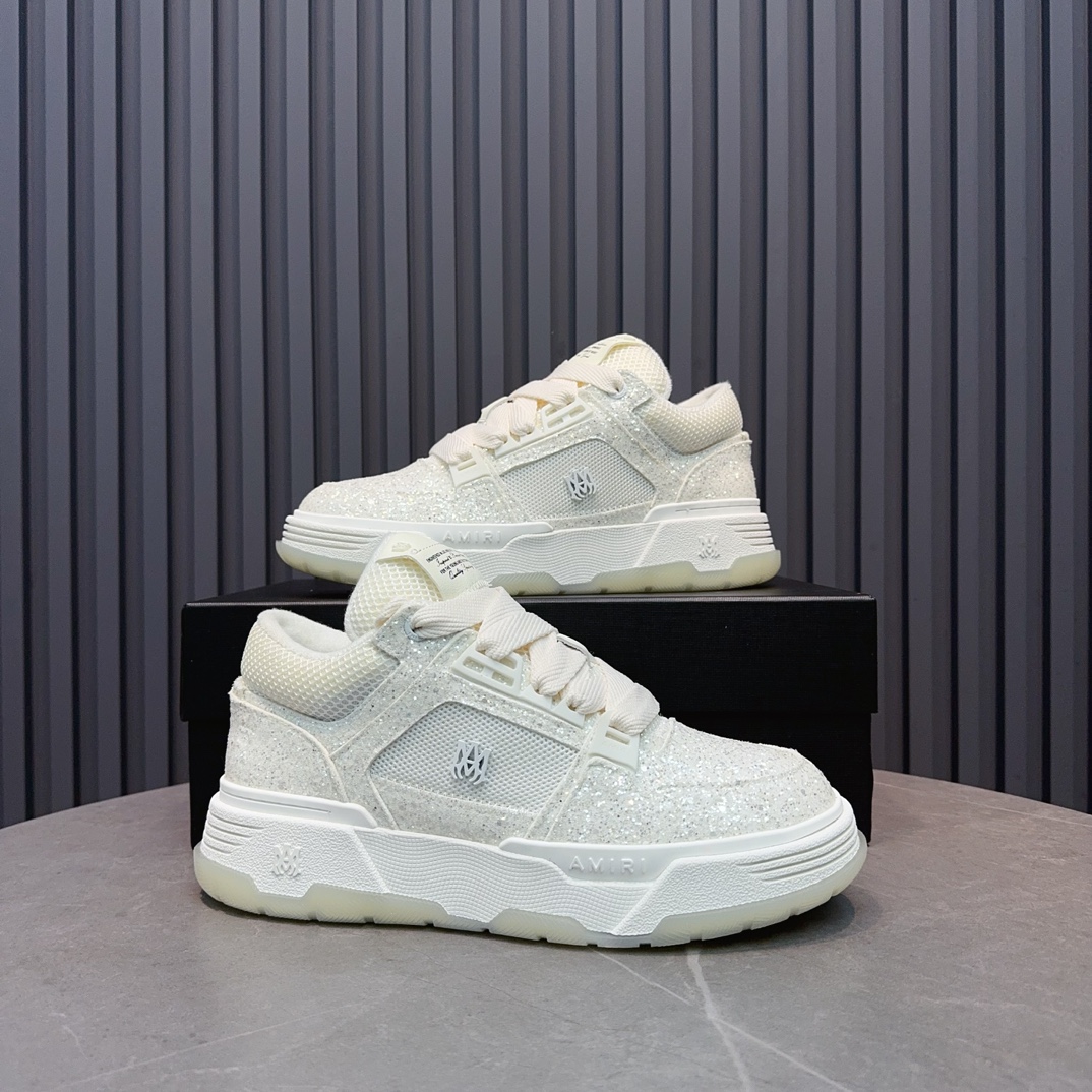 AMIRI Glitter Low Sneakers White