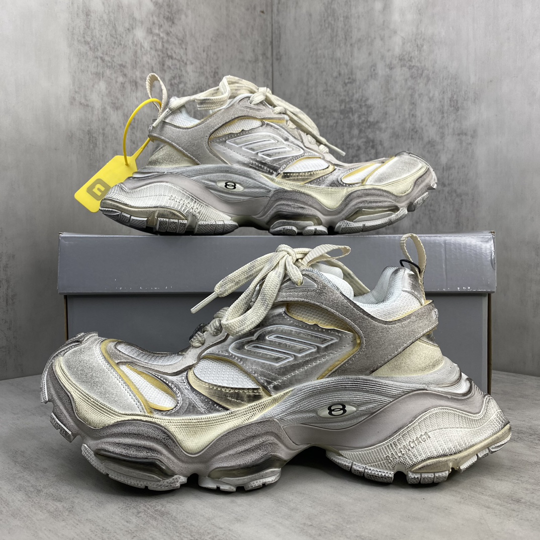 Balenciaga Cargo Sneaker White Yellow Silver