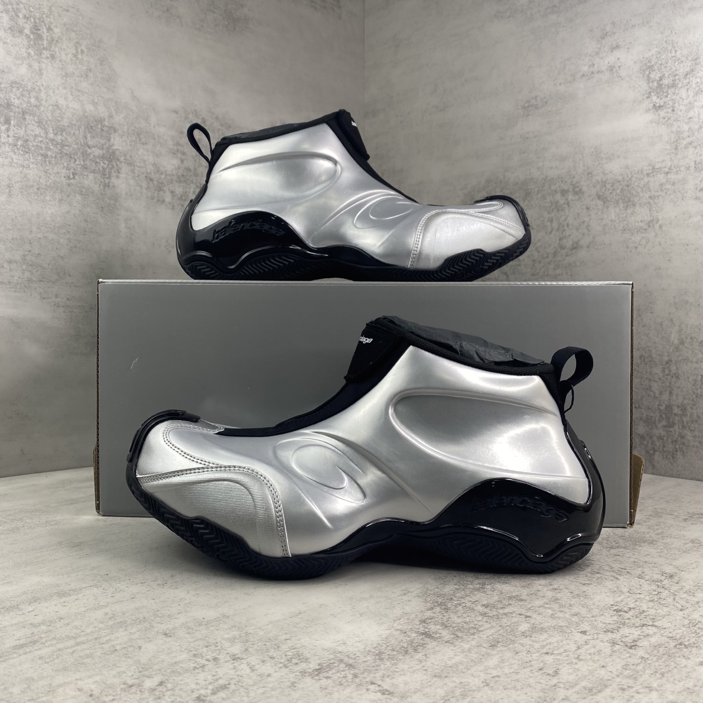 Balenciaga Zip Basketball Shoes Silver