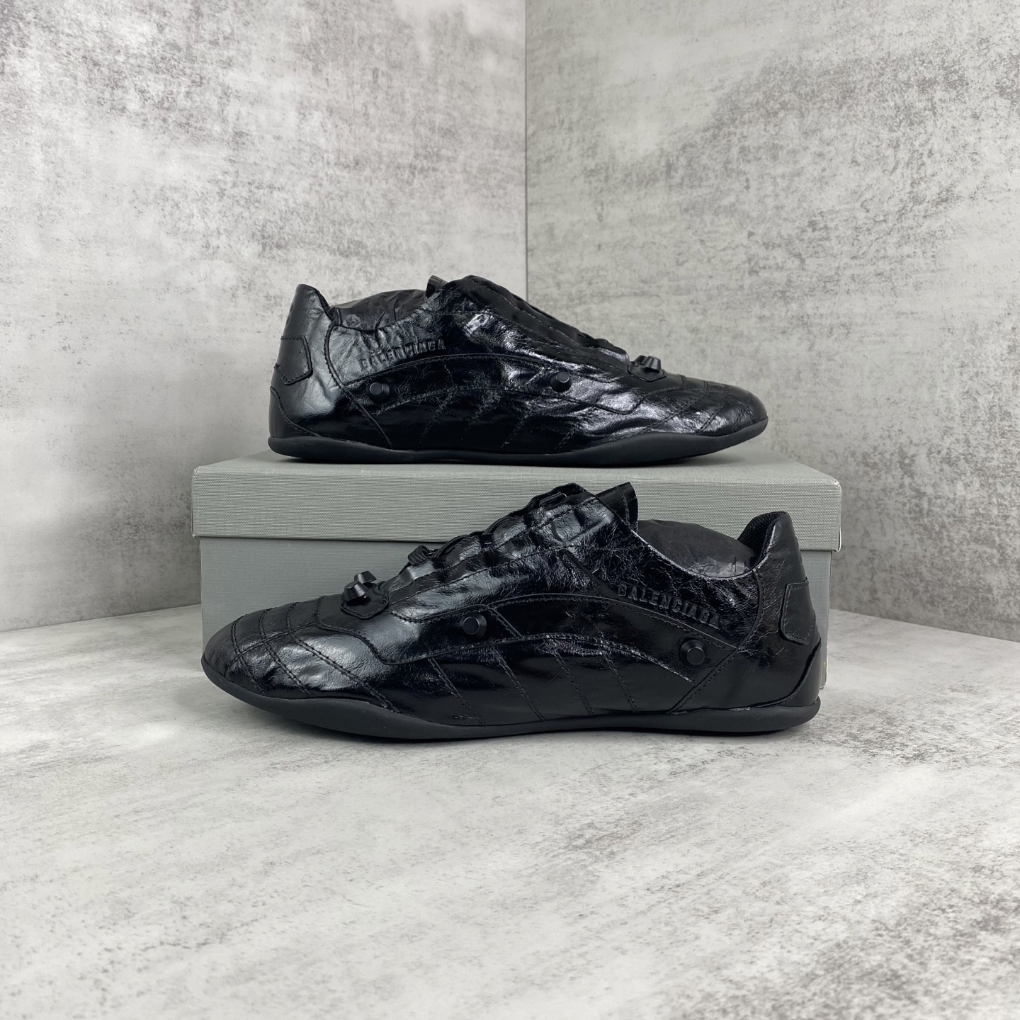 Balenciaga Punk Lace-Up Shoes Black
